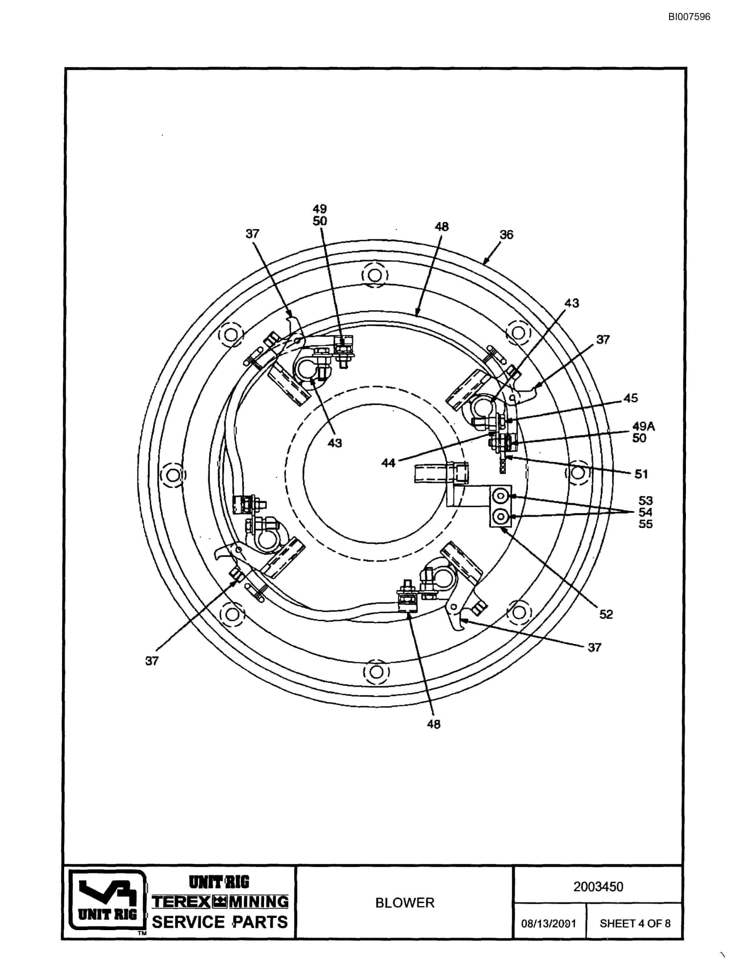 Bucyrus MT-3700AC Parts Catalog BI007596-4