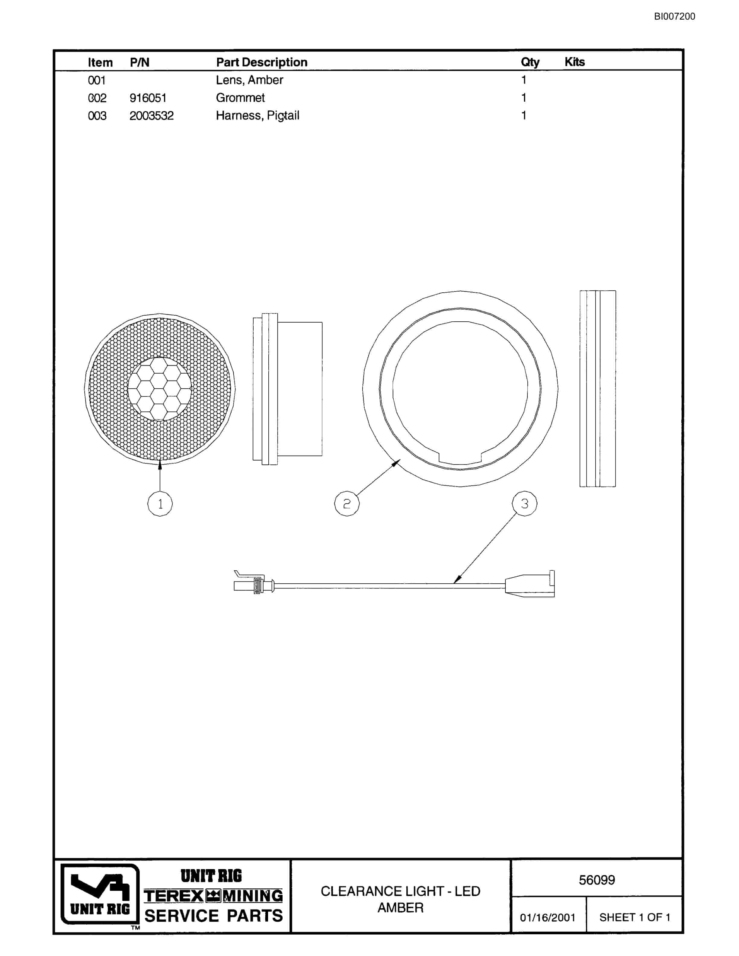 Bucyrus MT-3700B Parts Catalog BI007200-4