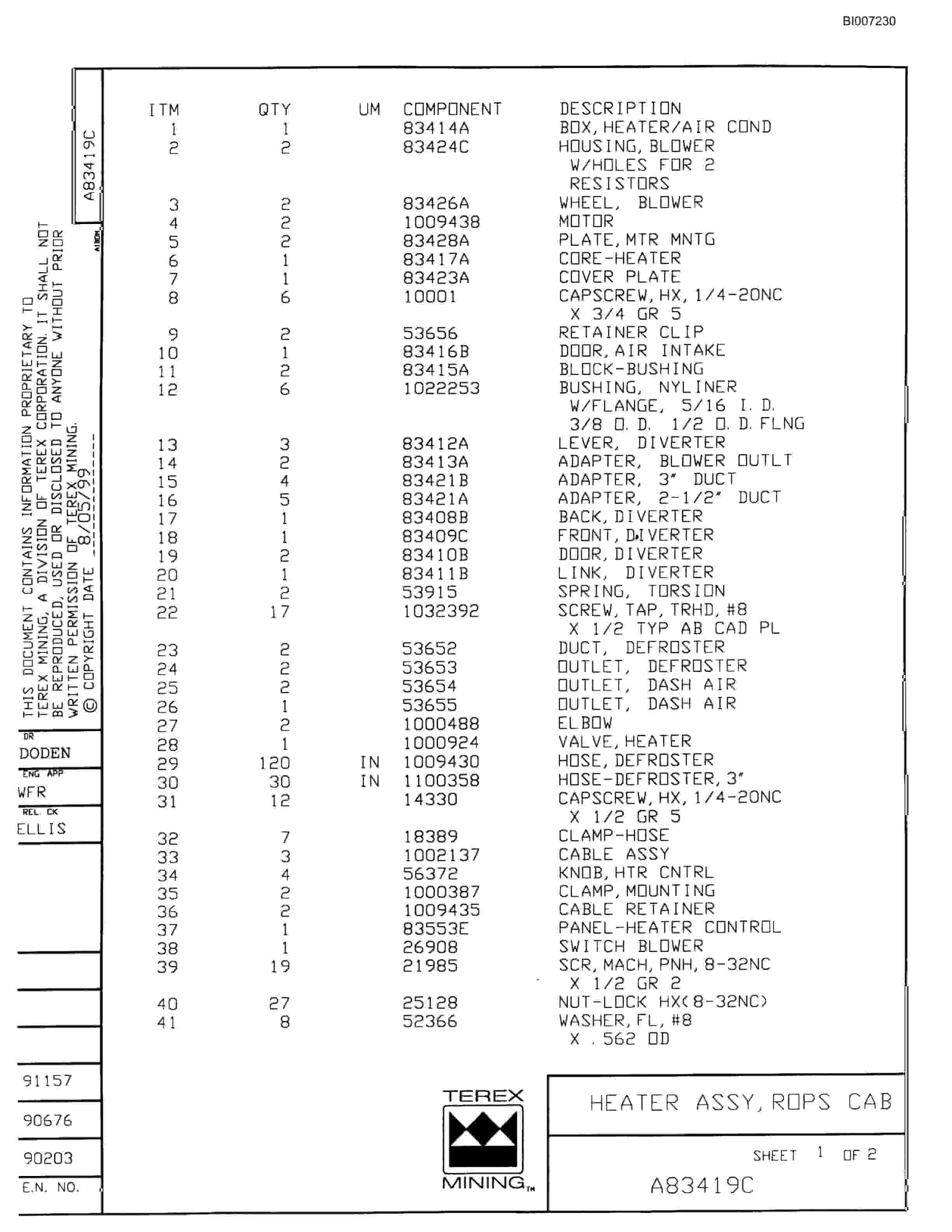 Bucyrus MT-3700B Parts Catalog BI007230-2