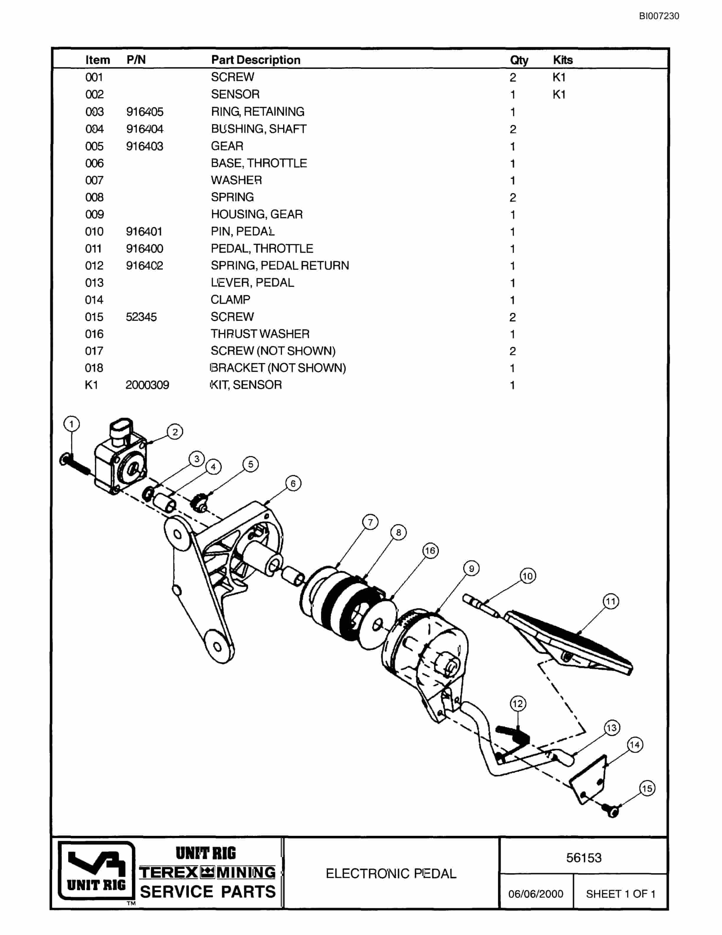 Bucyrus MT-3700B Parts Catalog BI007230-4
