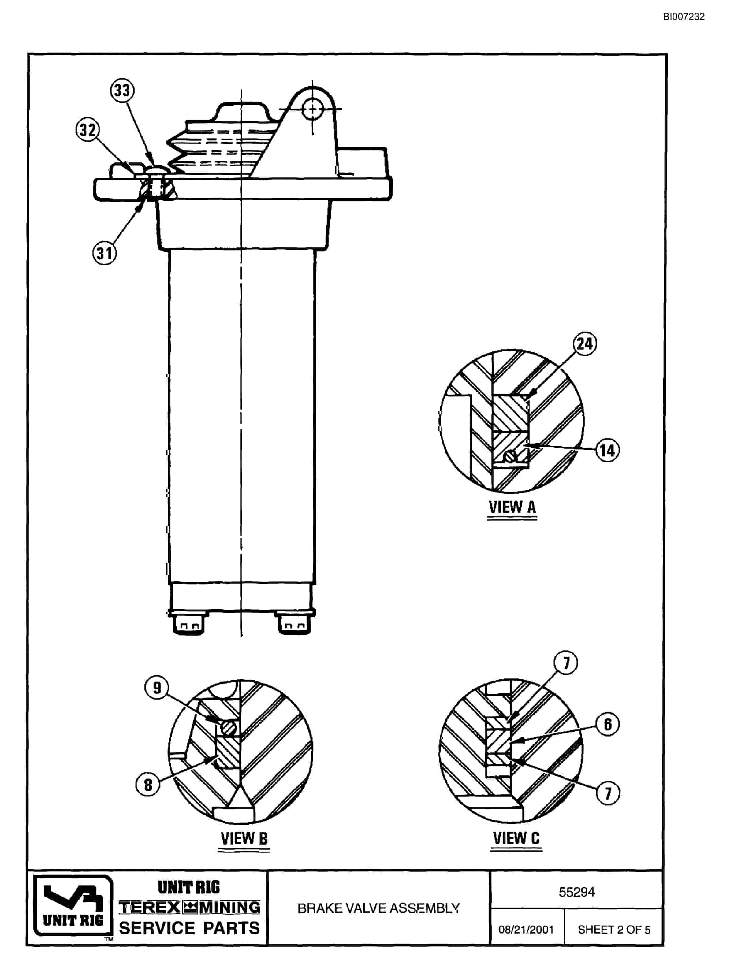 Bucyrus MT-3700B Parts Catalog BI007232-3