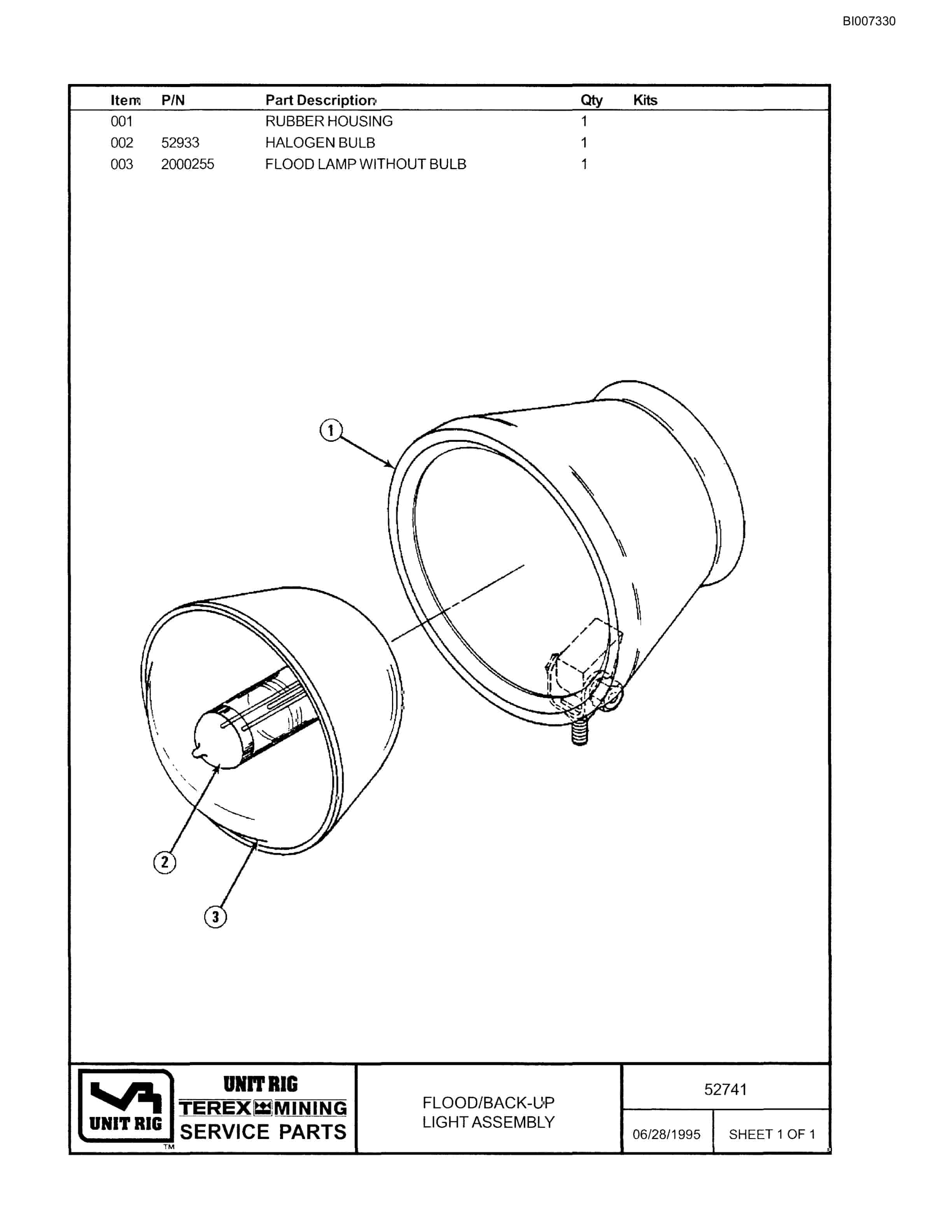 Bucyrus MT-3700B Parts Catalog BI007330-3