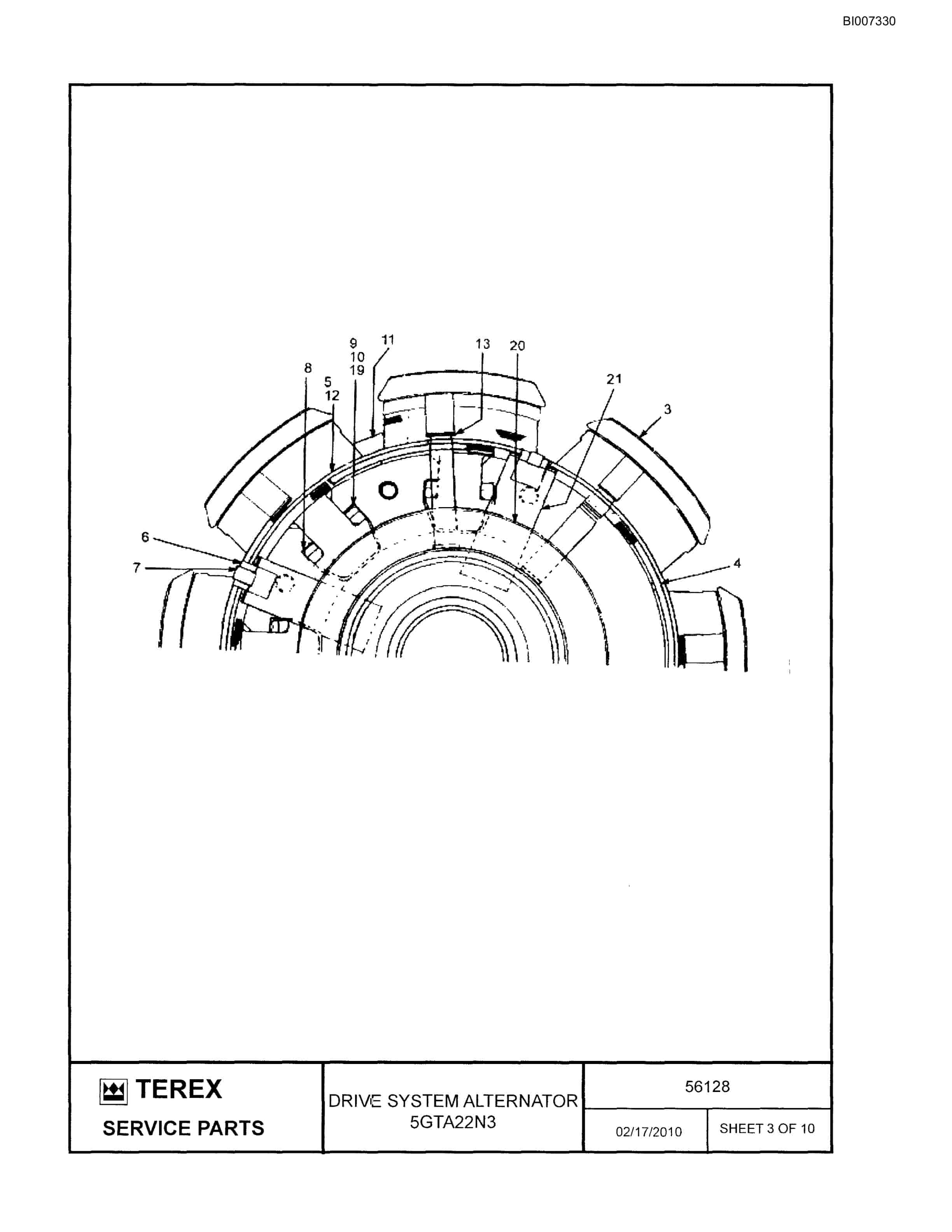 Bucyrus MT-3700B Parts Catalog BI007330-4