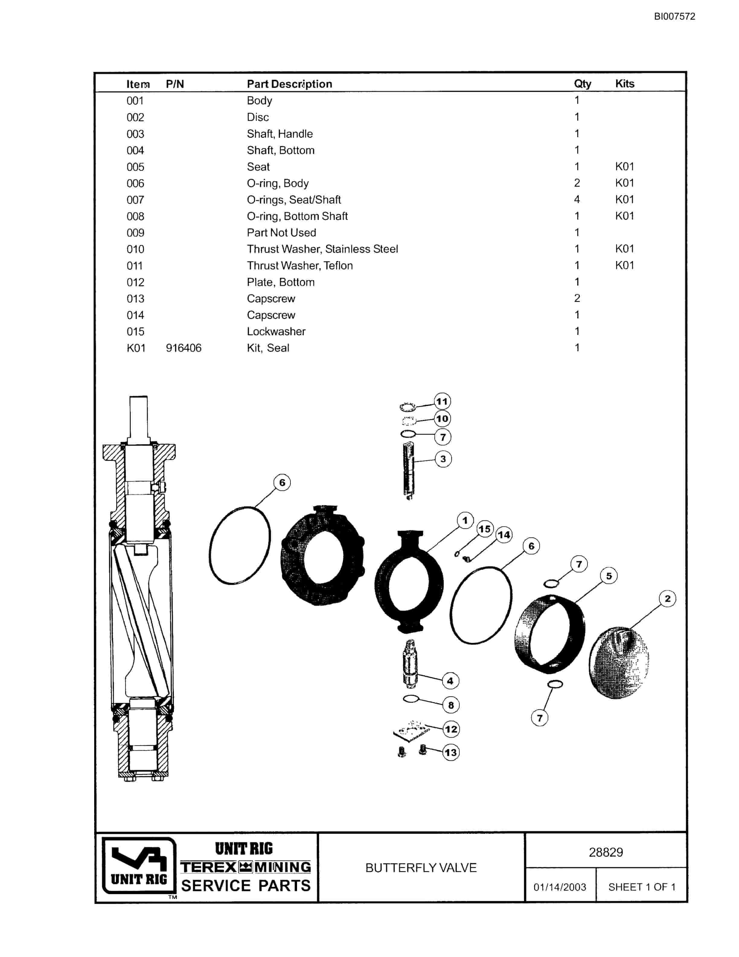 Bucyrus MT-3700B Parts Catalog BI007572-3