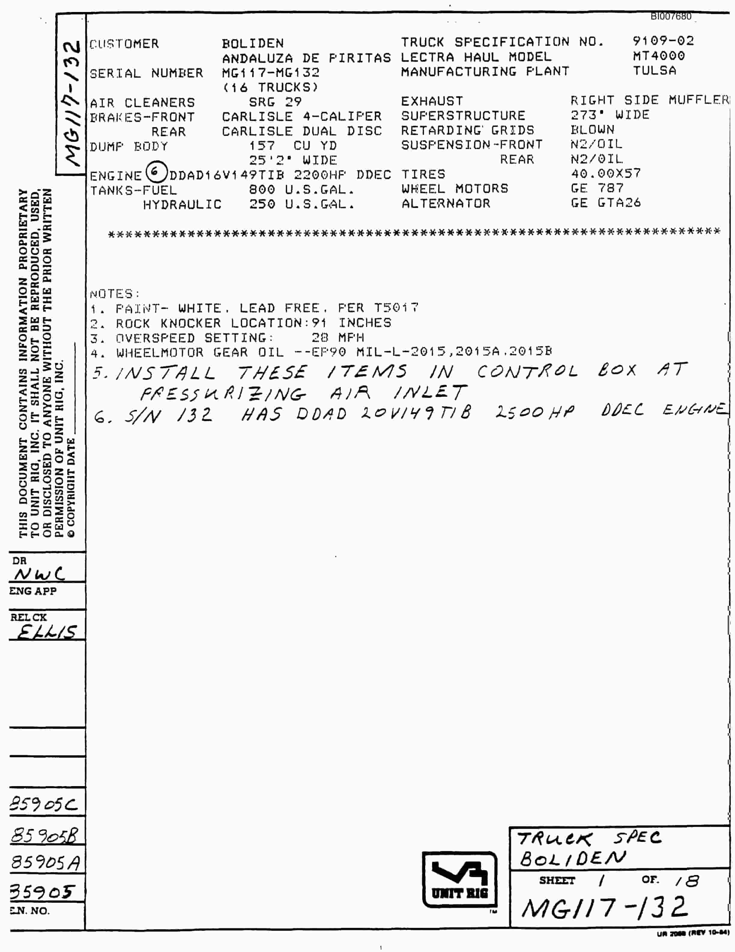 Bucyrus MT-4000 Parts Catalog BI007680-3