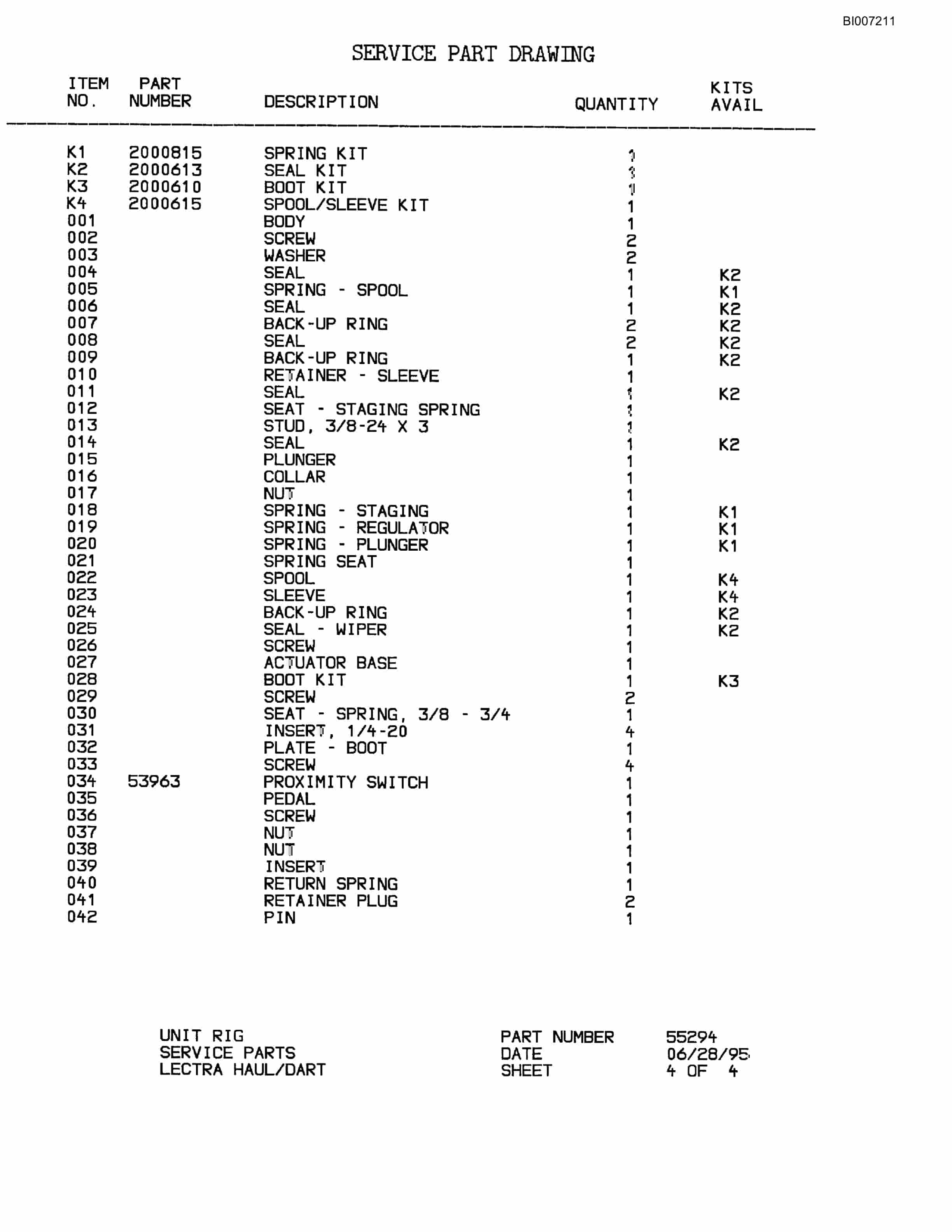 Bucyrus MT-4400 Parts Catalog BI007211-3