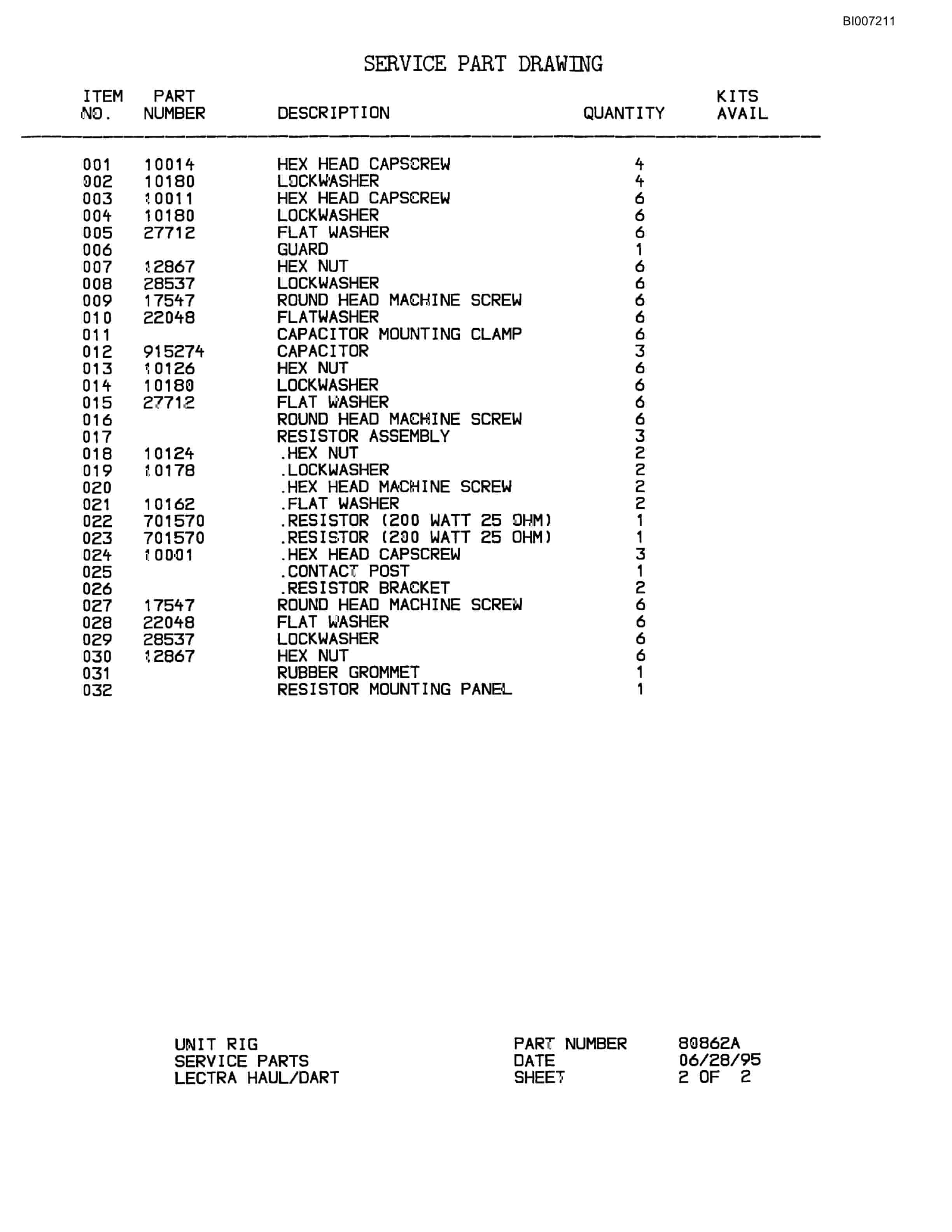 Bucyrus MT-4400 Parts Catalog BI007211-5