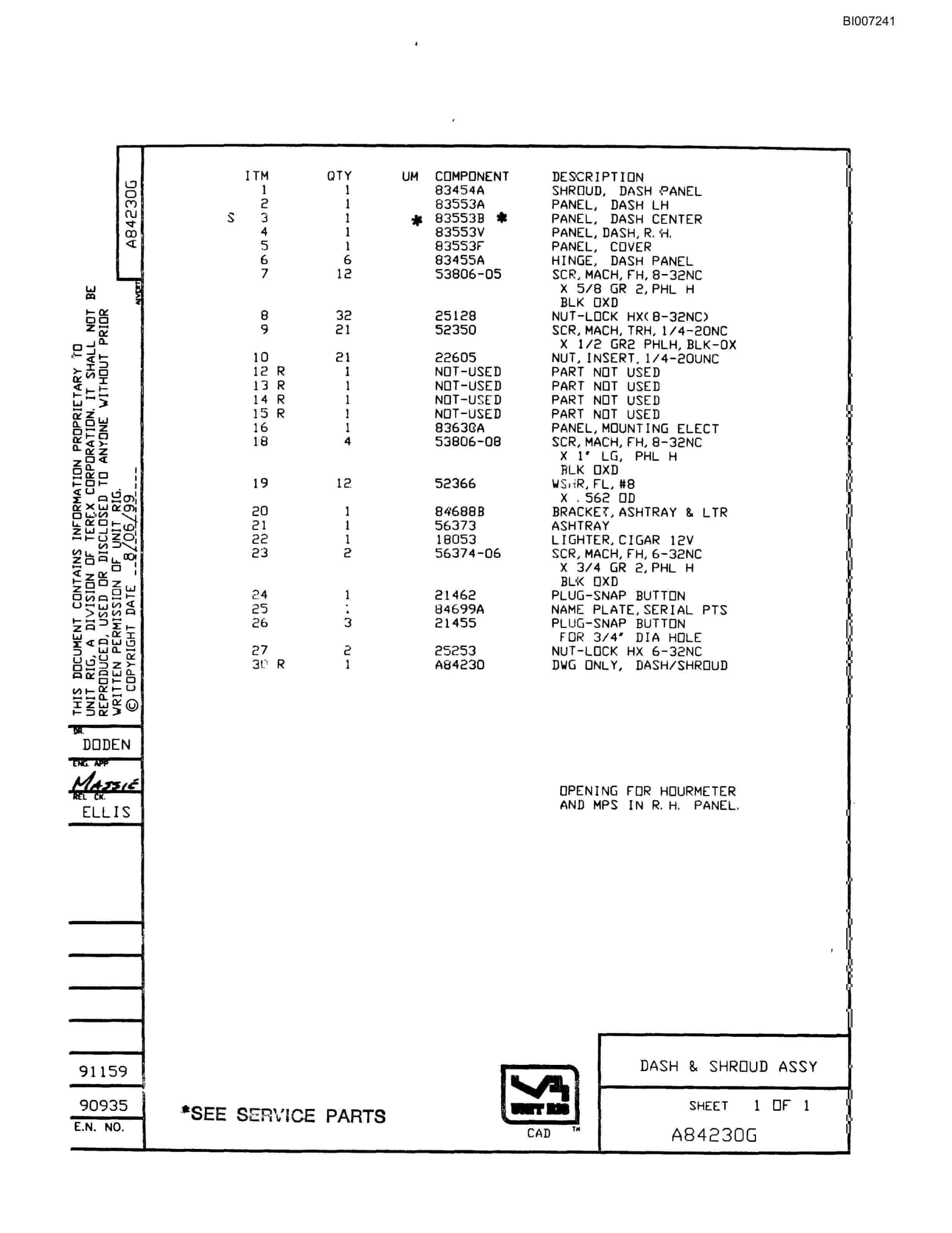Bucyrus MT-4400 Parts Catalog BI007241-2