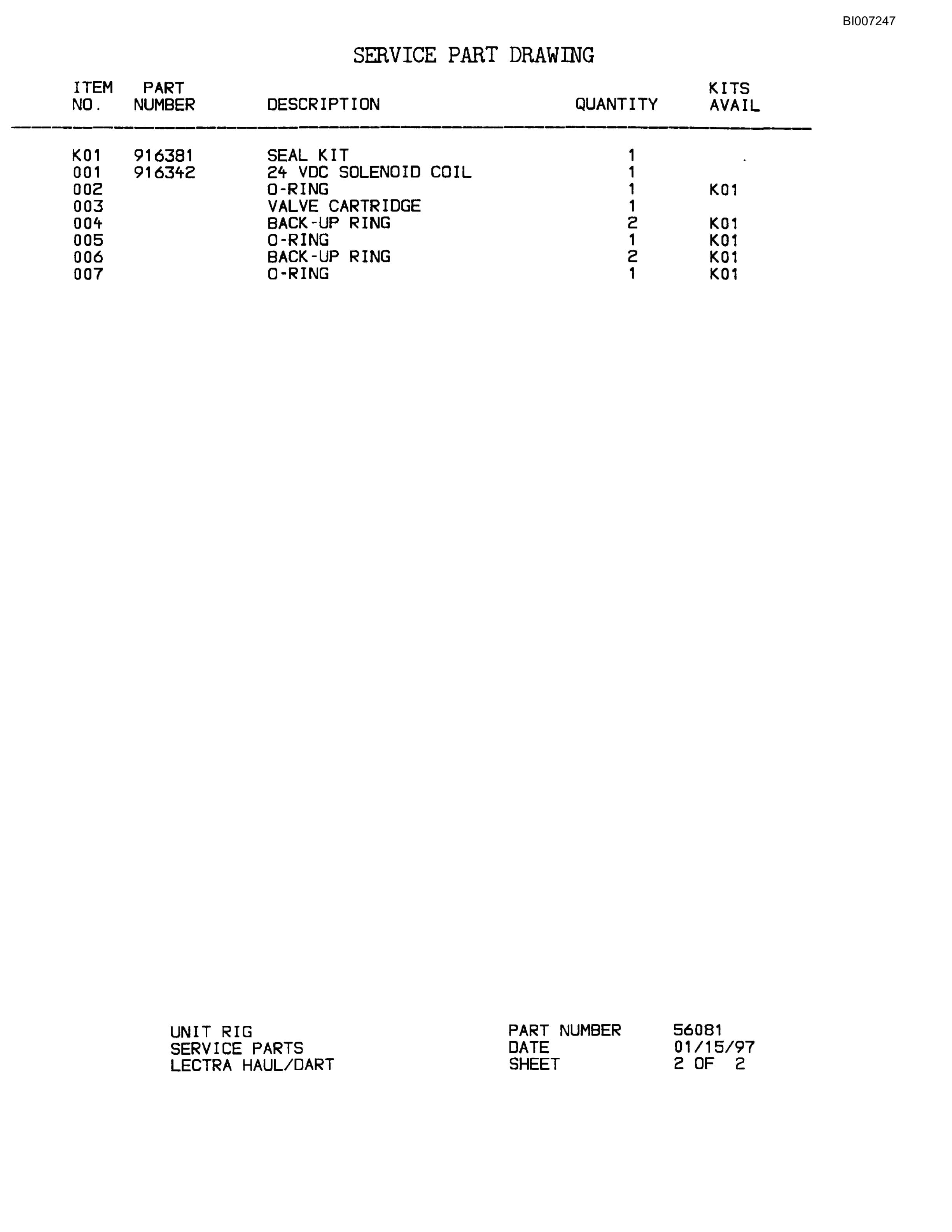 Bucyrus MT-4400 Parts Catalog BI007247-4