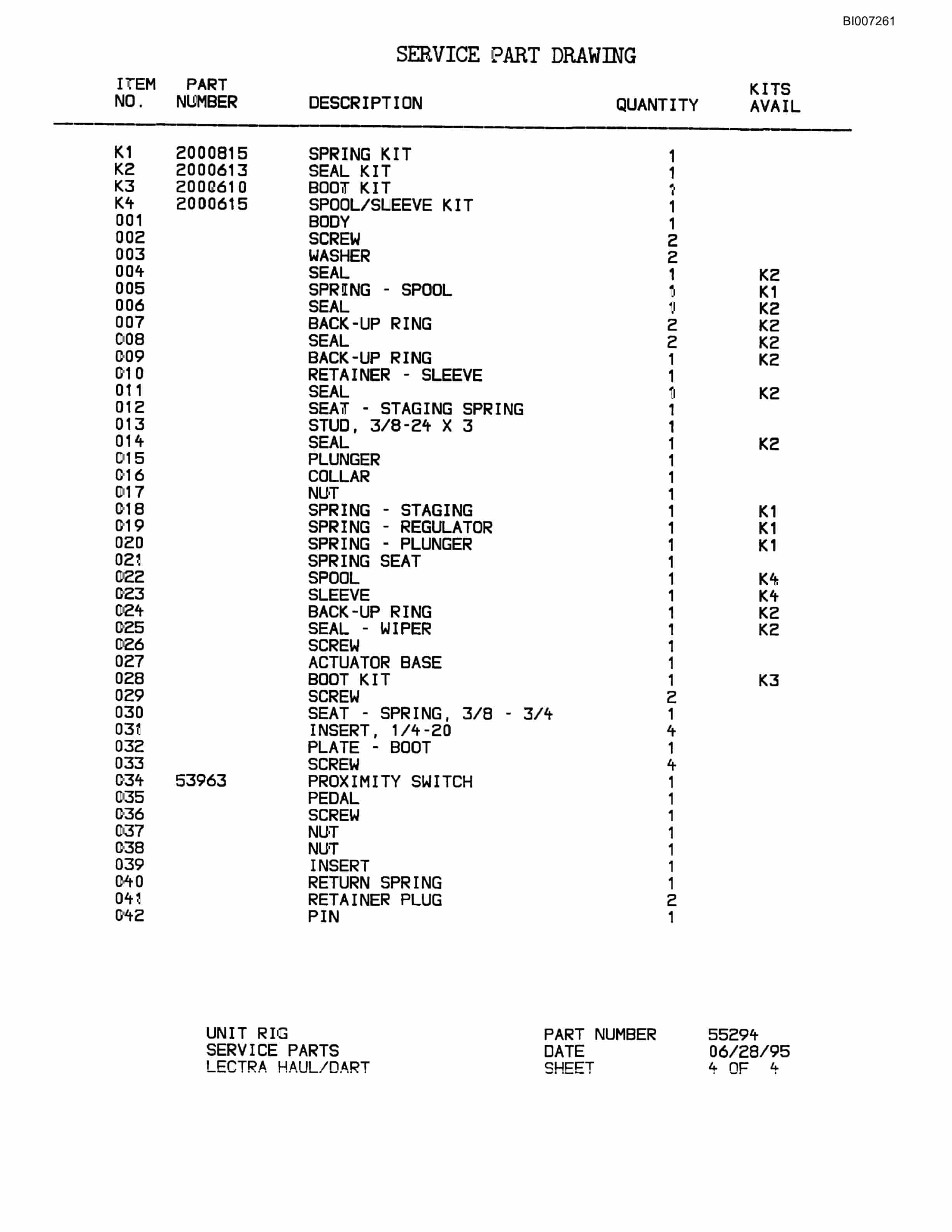 Bucyrus MT-4400 Parts Catalog BI007261-3