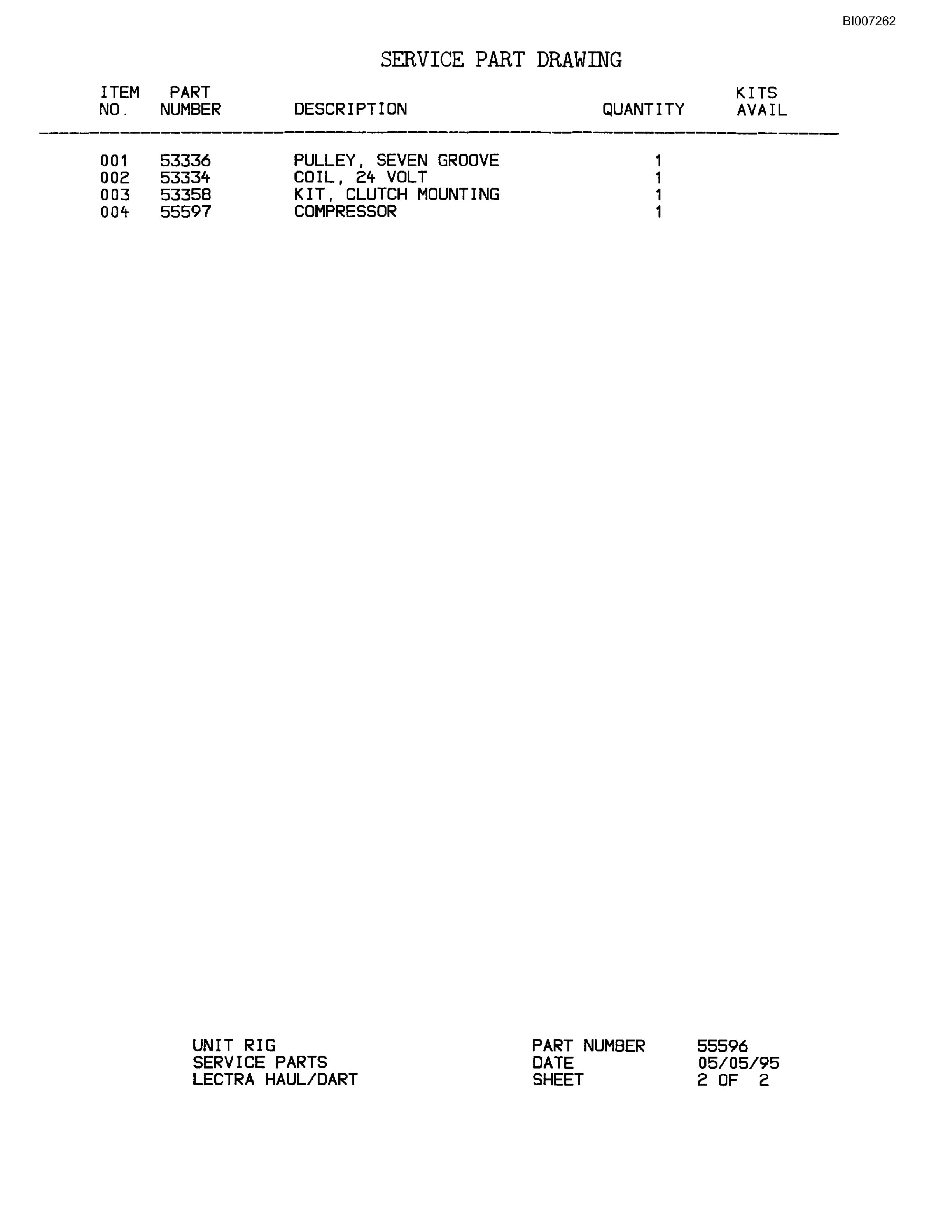 Bucyrus MT-4400 Parts Catalog BI007262-5