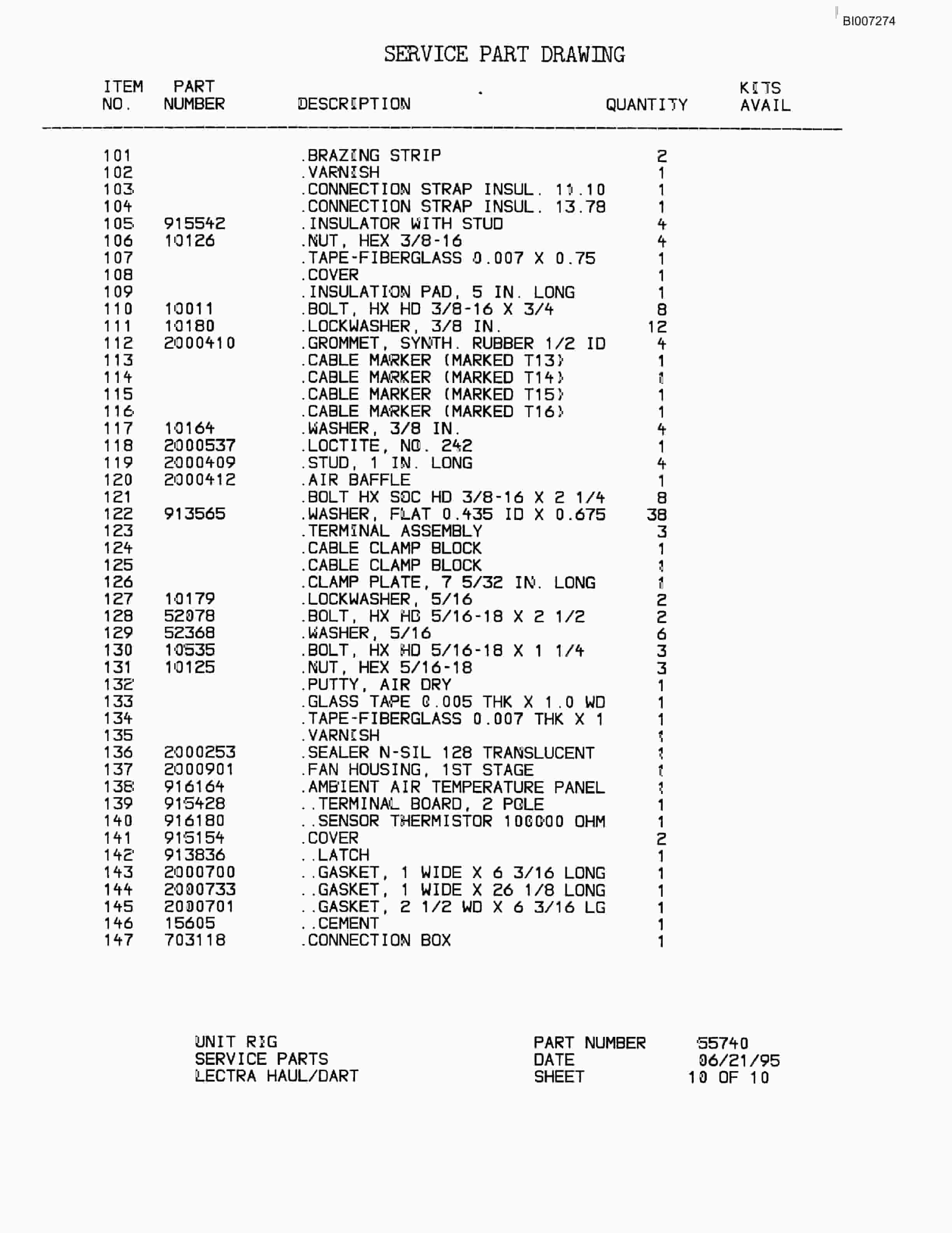 Bucyrus MT-4400 Parts Catalog BI007274-5
