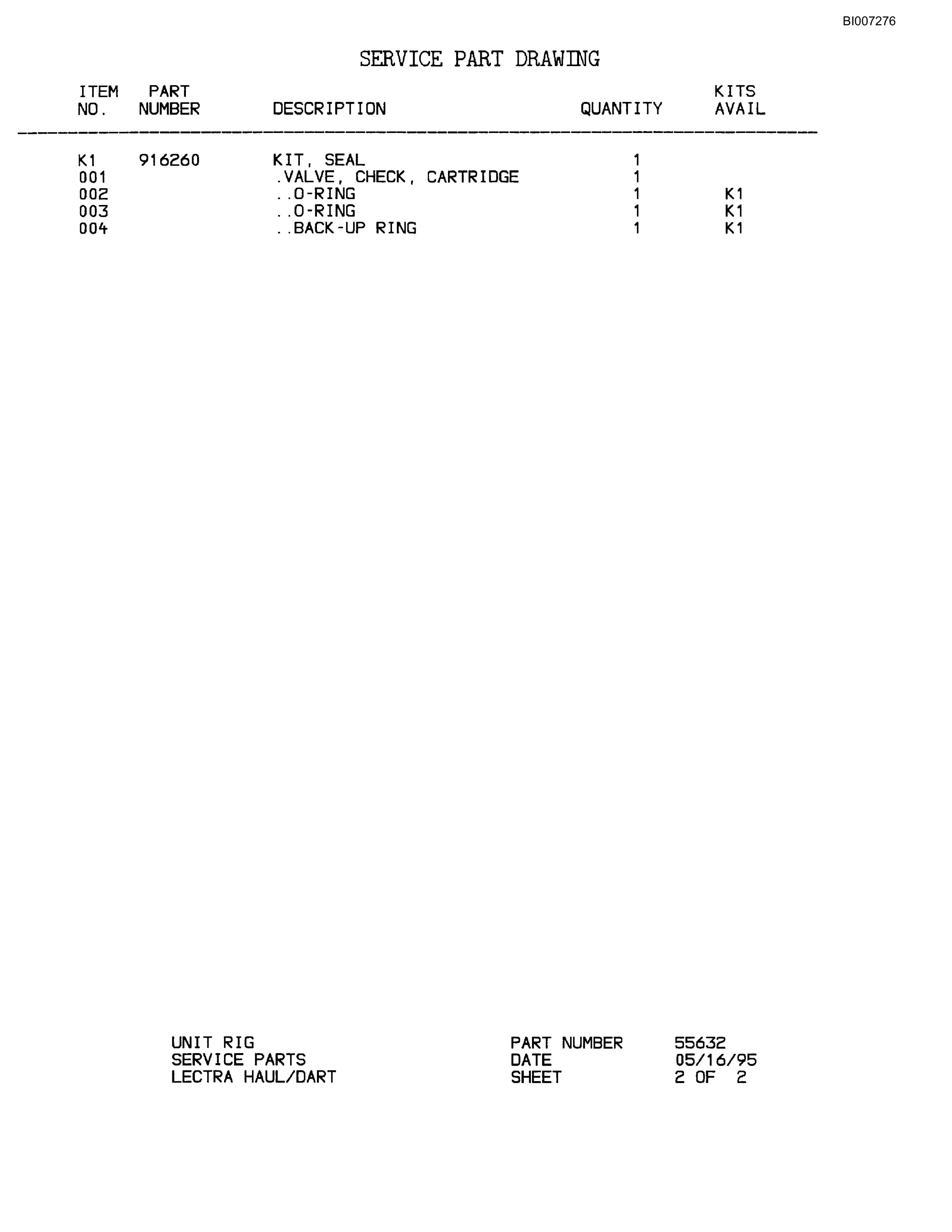 Bucyrus MT-4400 Parts Catalog BI007276-5