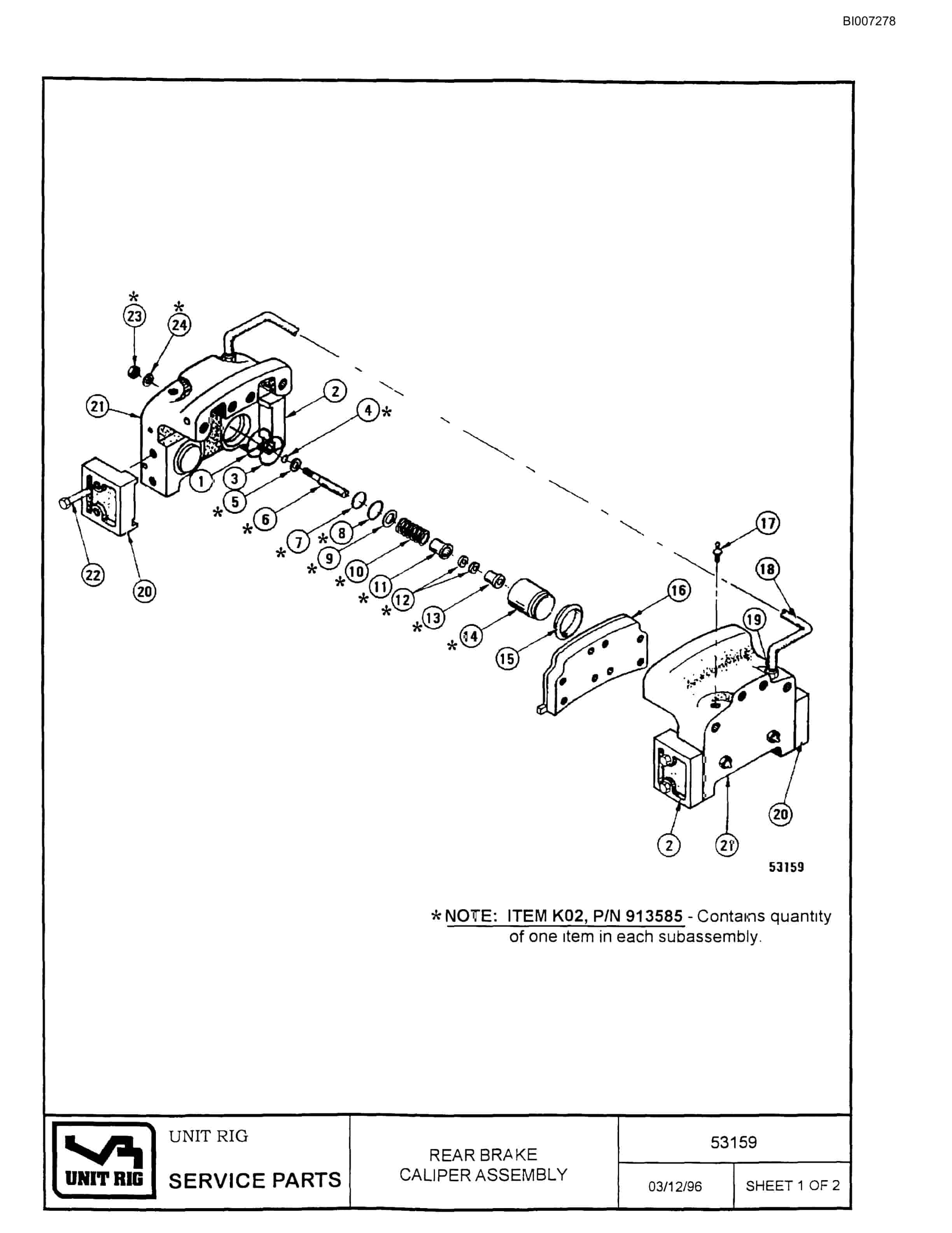 Bucyrus MT-4400 Parts Catalog BI007278-3