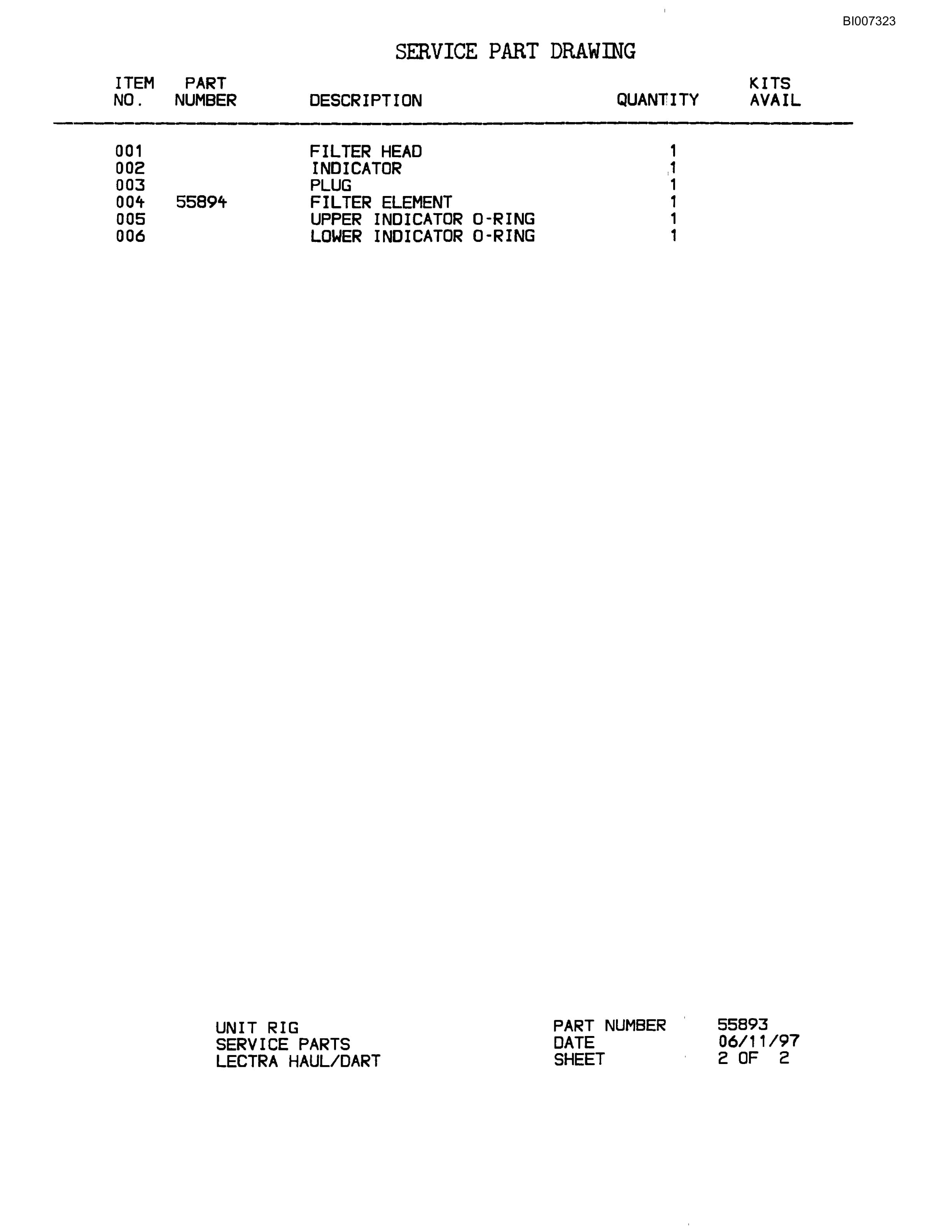 Bucyrus MT-4400 Parts Catalog BI007323-4
