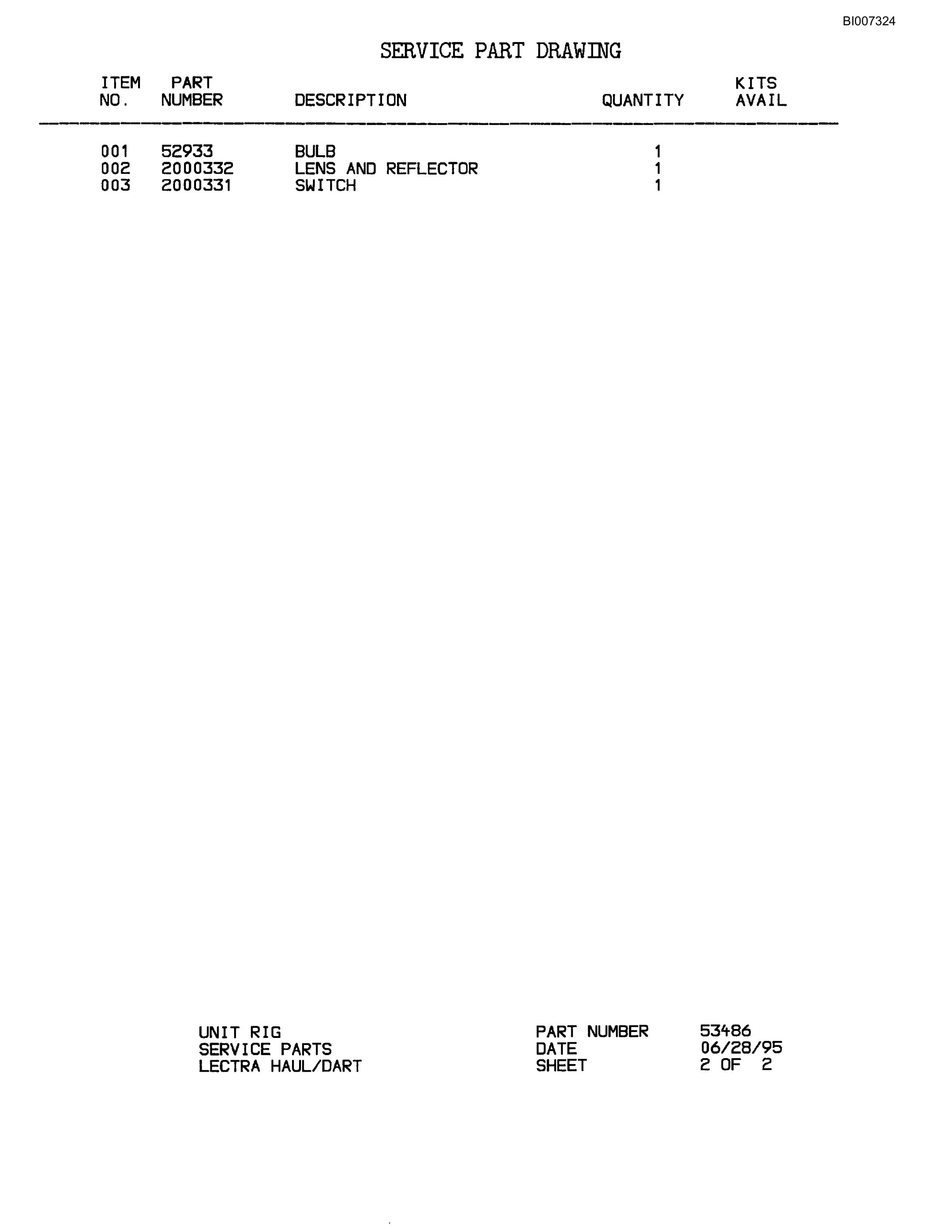 Bucyrus MT-4400 Parts Catalog BI007324-3