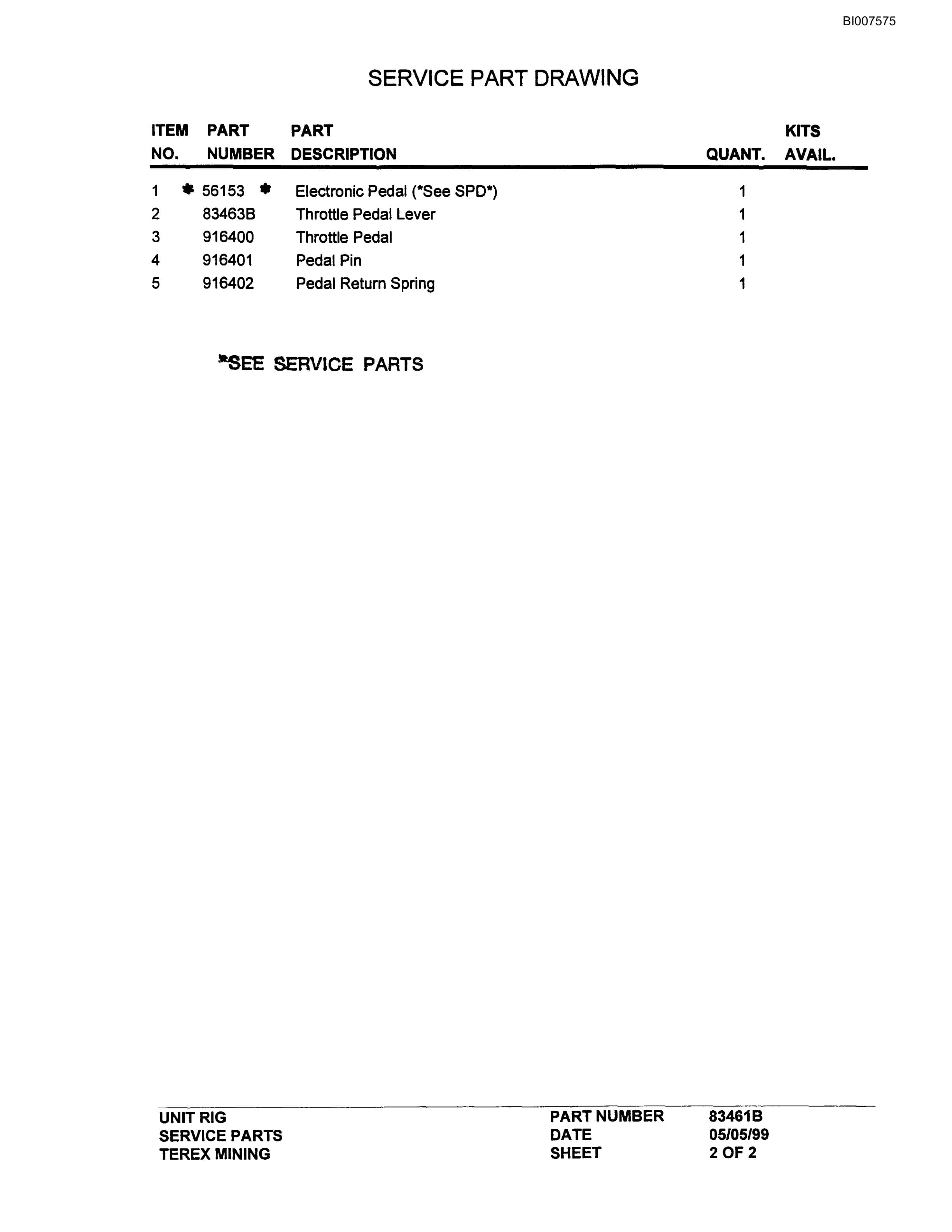 Bucyrus MT-4400 Parts Catalog BI007575-5