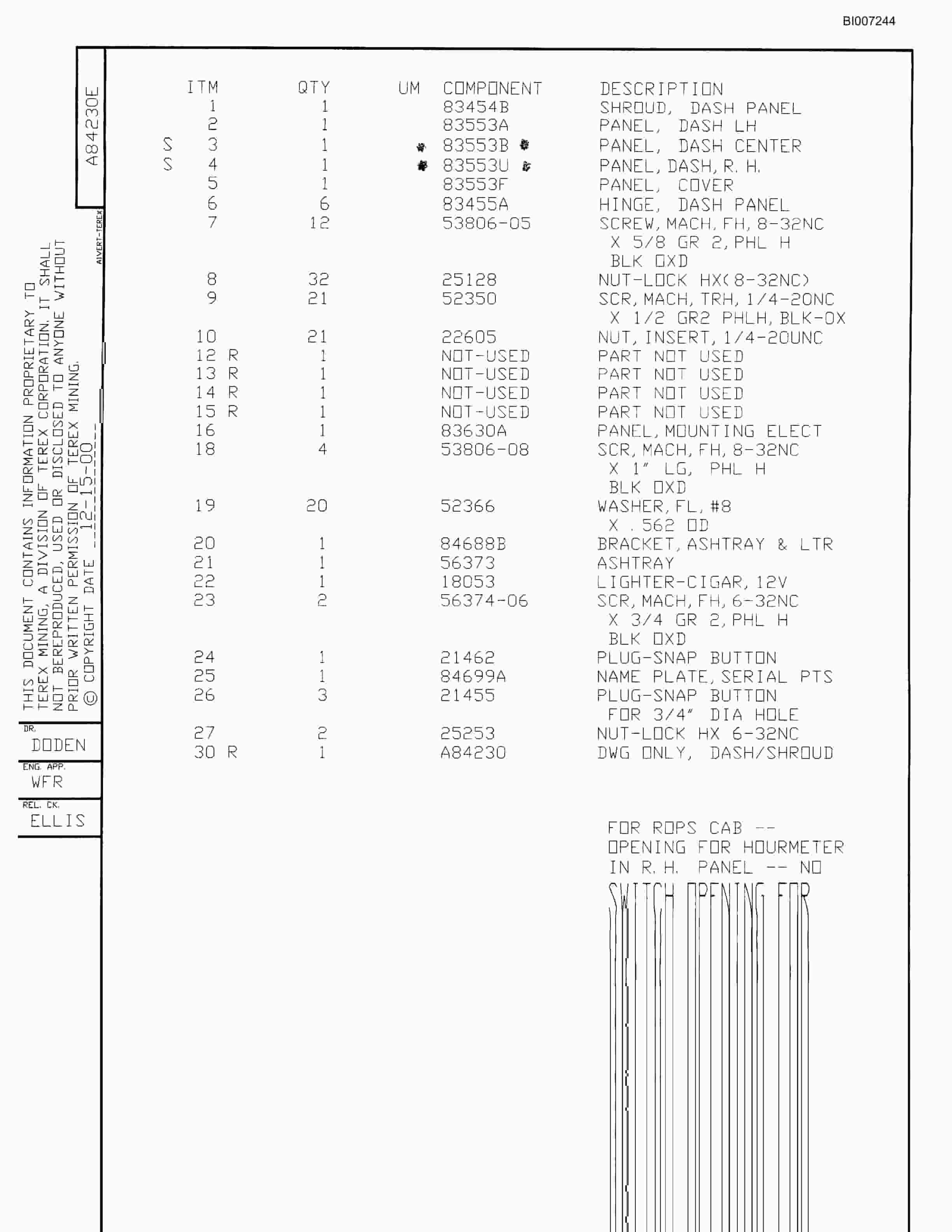Bucyrus MT-4400AC Parts Catalog BI007244-2
