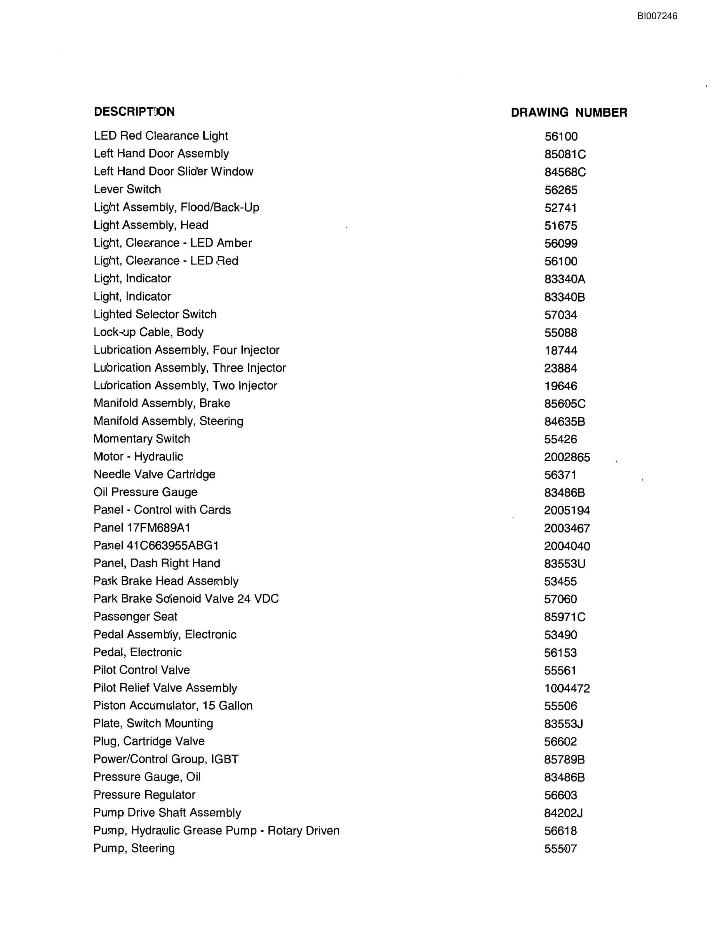 Bucyrus MT-4400AC Parts Catalog BI007246-3