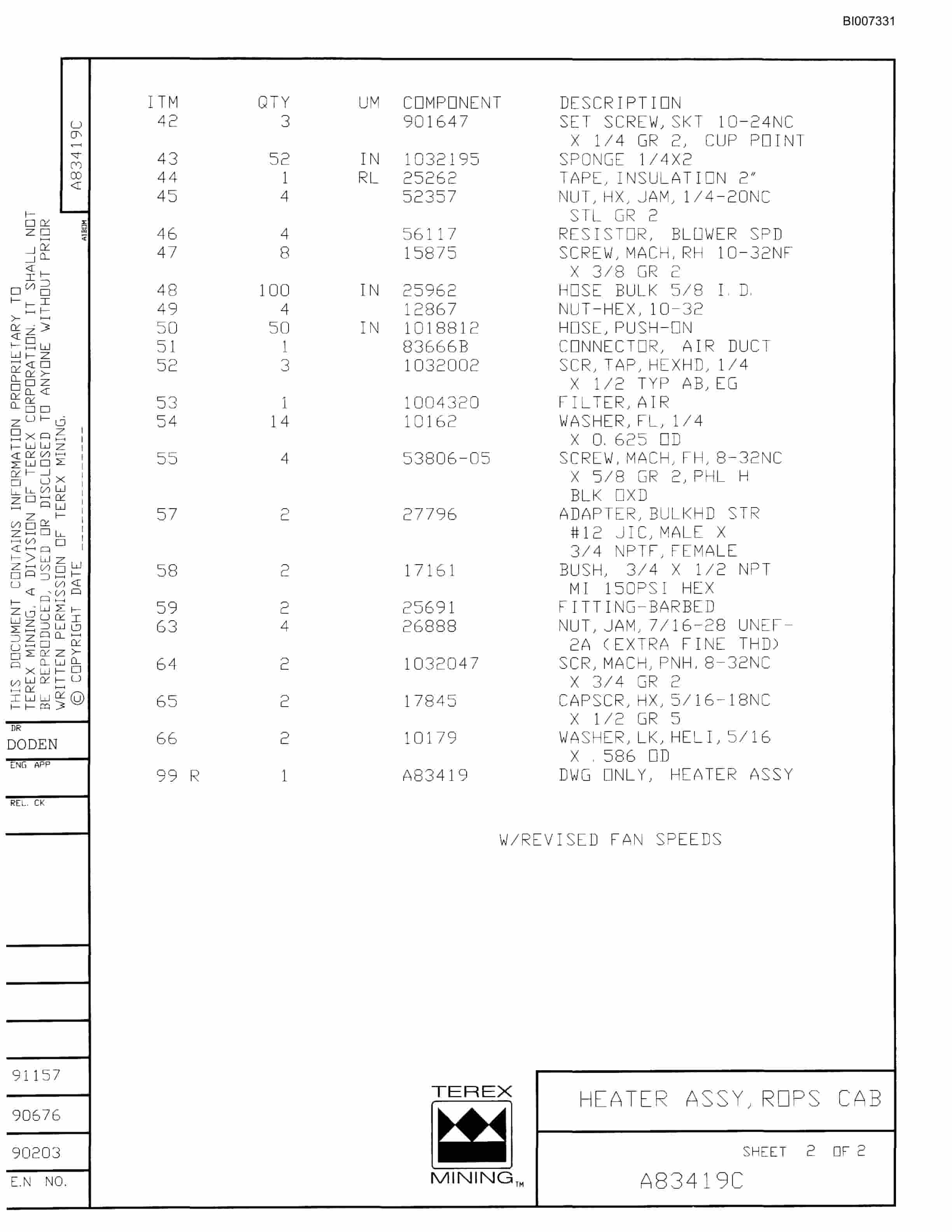 Bucyrus MT-4400AC Parts Catalog BI007331-2