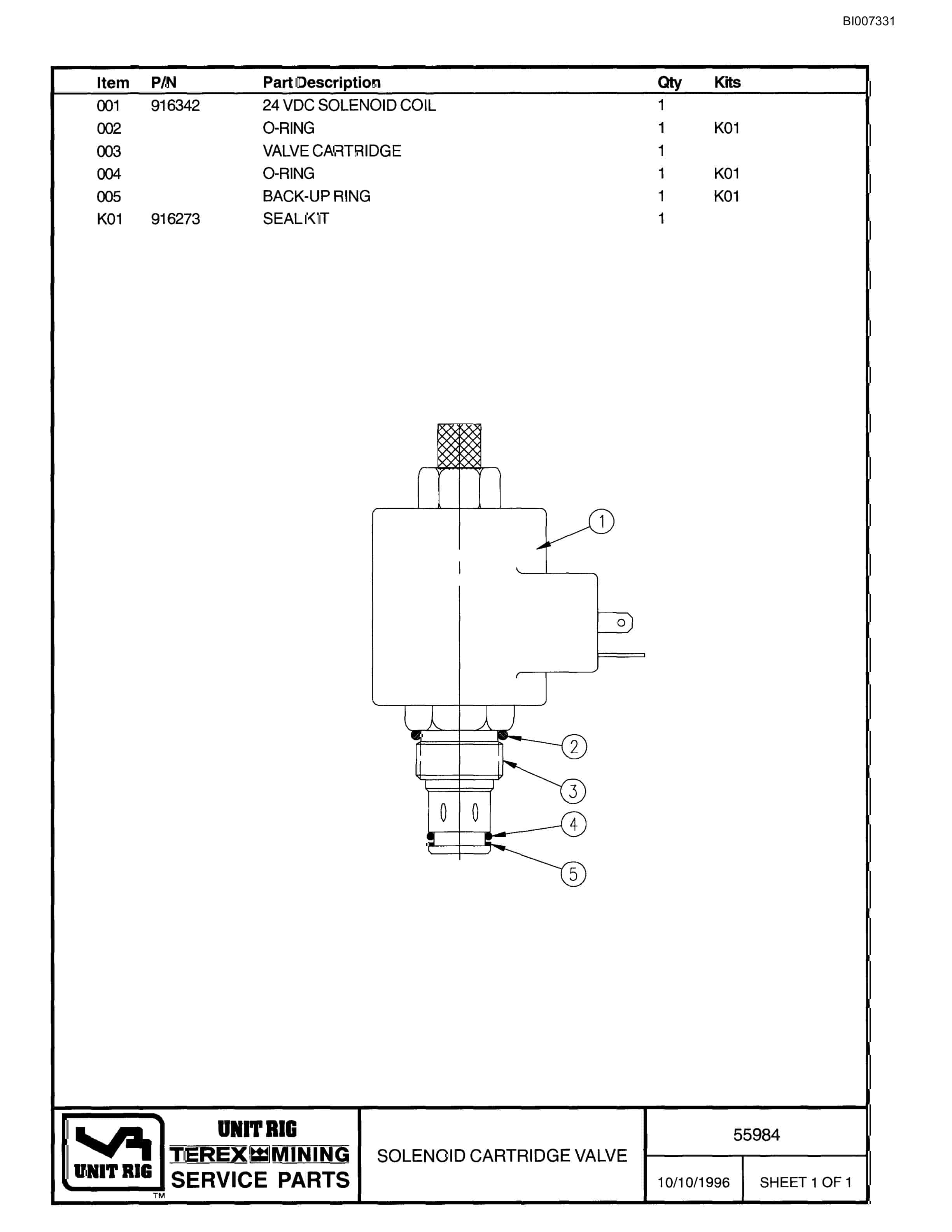 Bucyrus MT-4400AC Parts Catalog BI007331-4