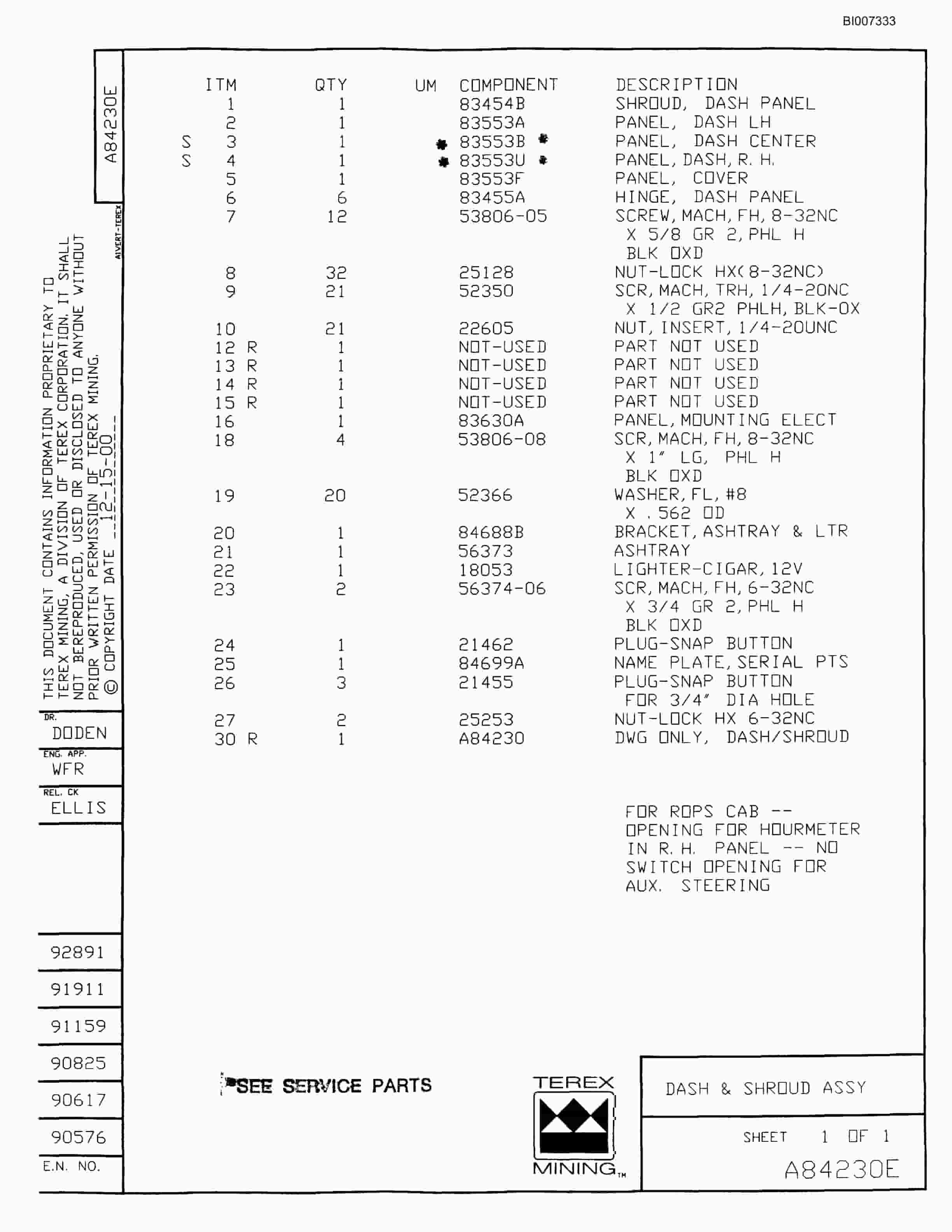 Bucyrus MT-4400AC Parts Catalog BI007333-2
