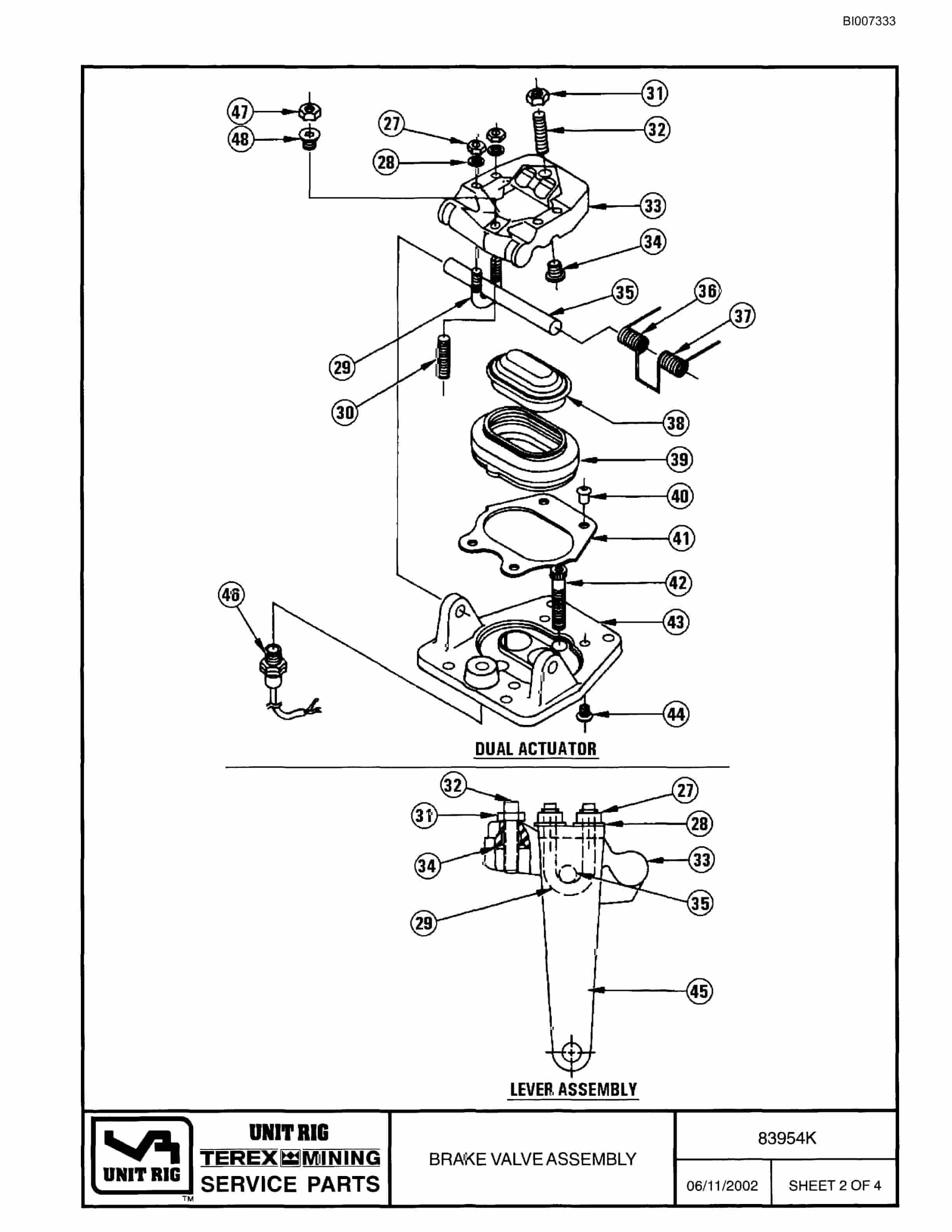 Bucyrus MT-4400AC Parts Catalog BI007333-5