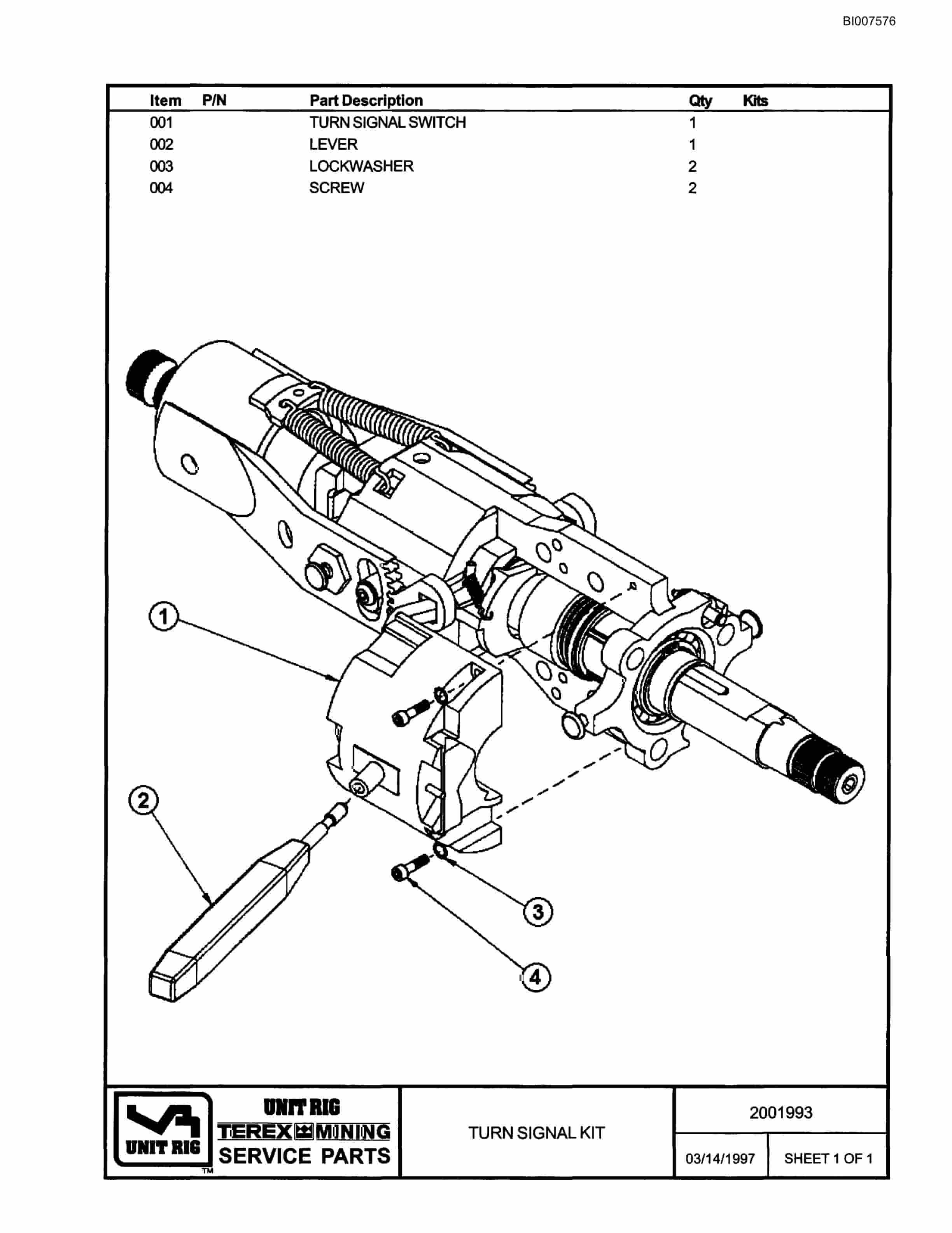 Bucyrus MT-4400AC Parts Catalog BI007576-3