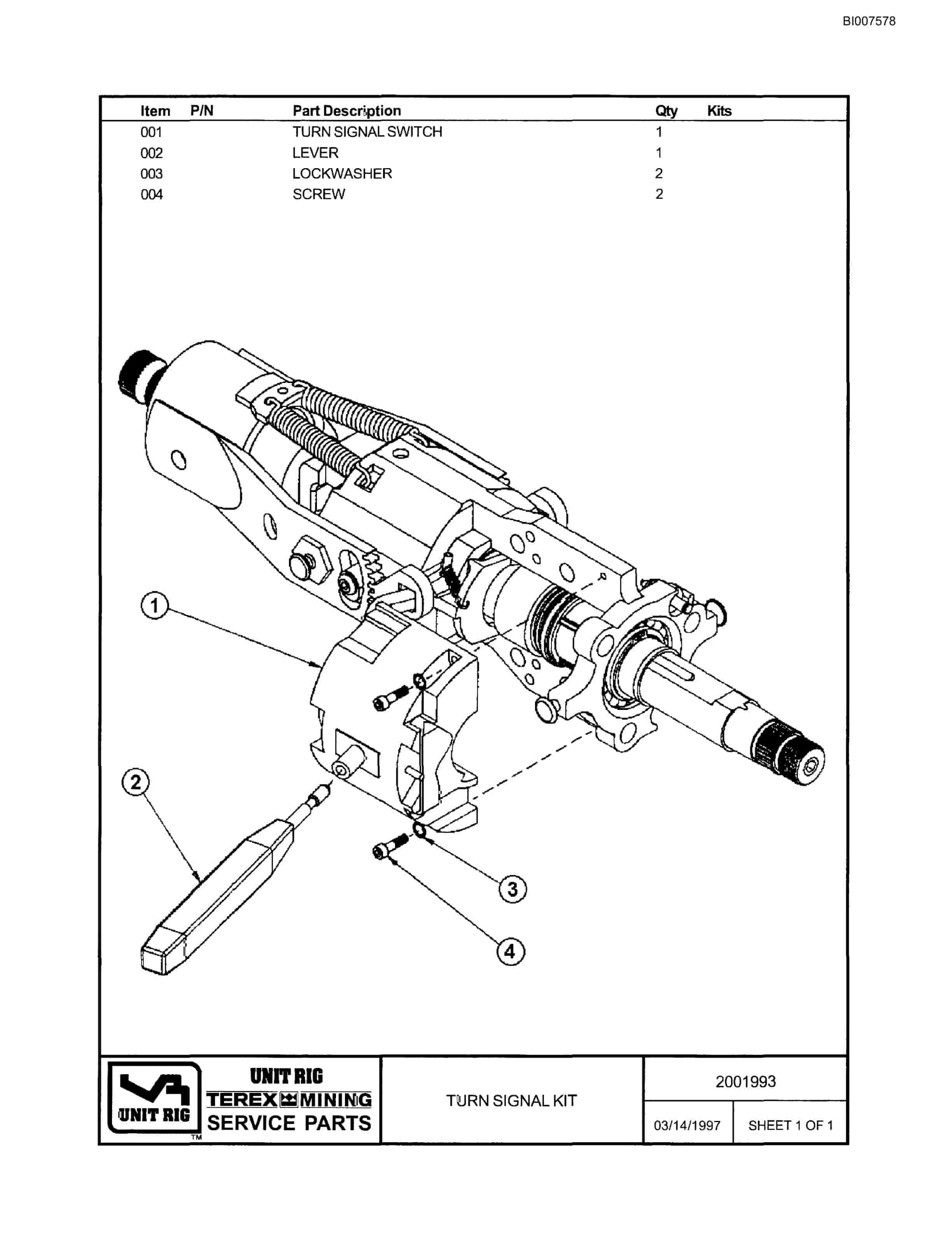 Bucyrus MT-4400AC Parts Catalog BI007578-3