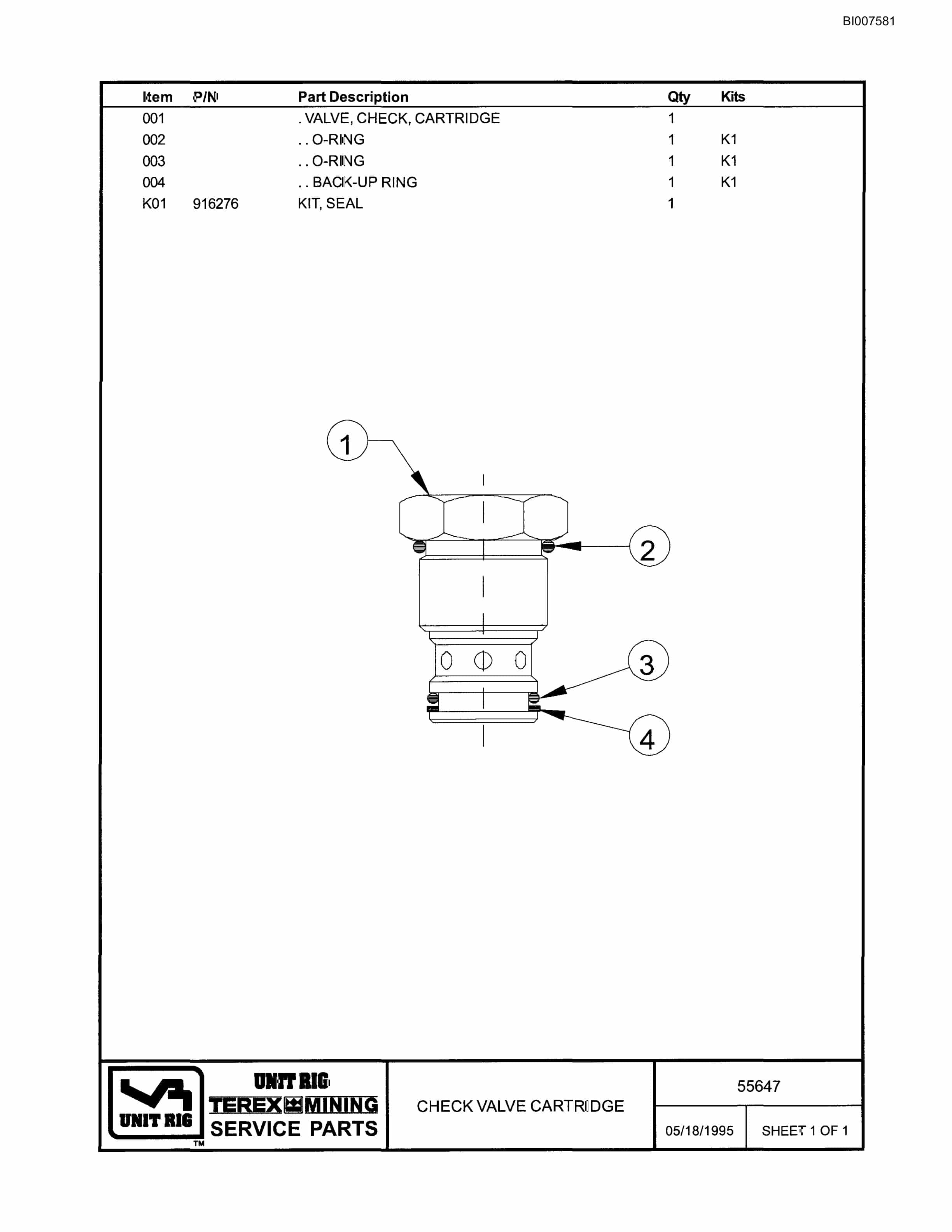 Bucyrus MT-4400AC Parts Catalog BI007581-4