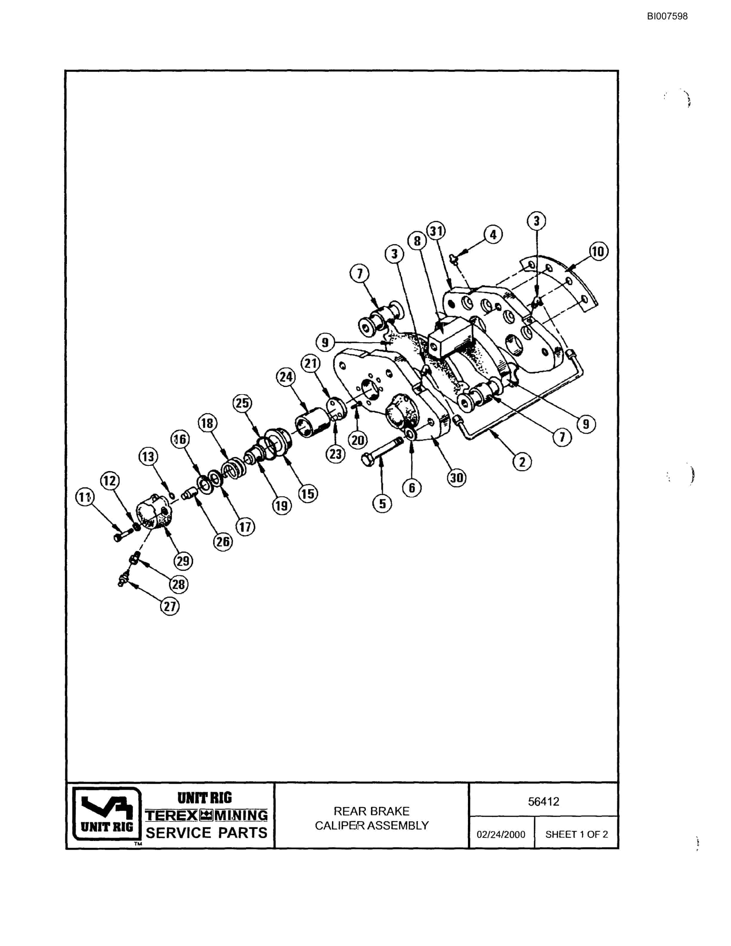 Bucyrus MT-4400AC Parts Catalog BI007598-5