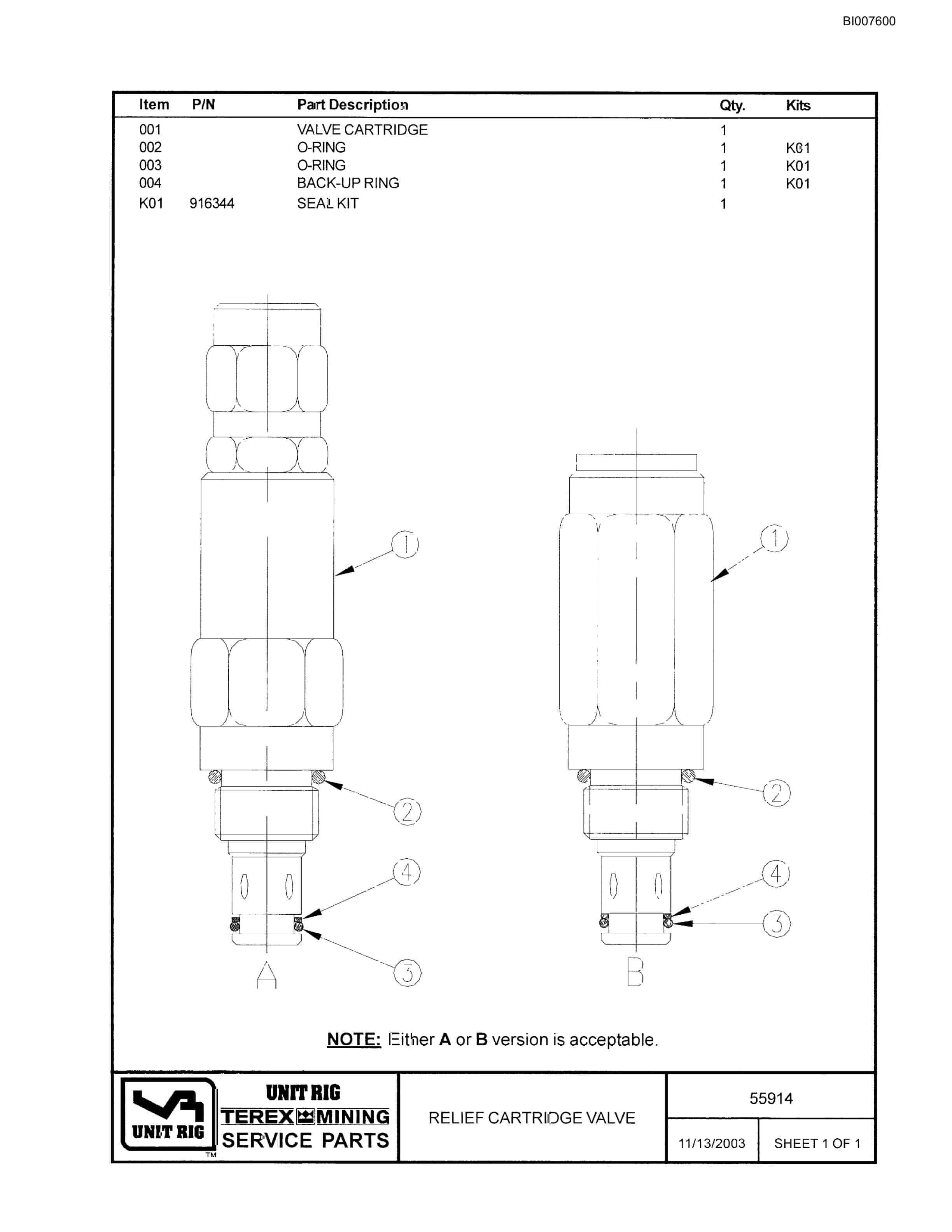 Bucyrus MT-4400AC Parts Catalog BI007600-4