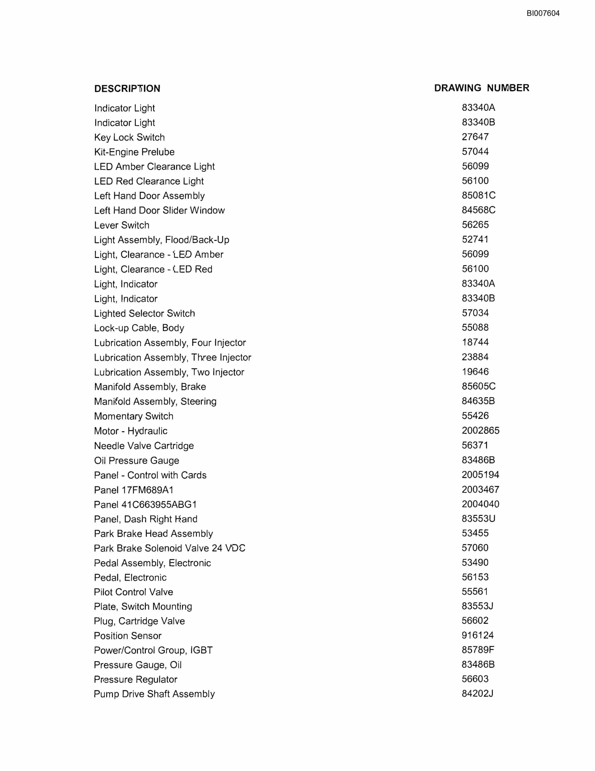 Bucyrus MT-4400AC Parts Catalog BI007604-3