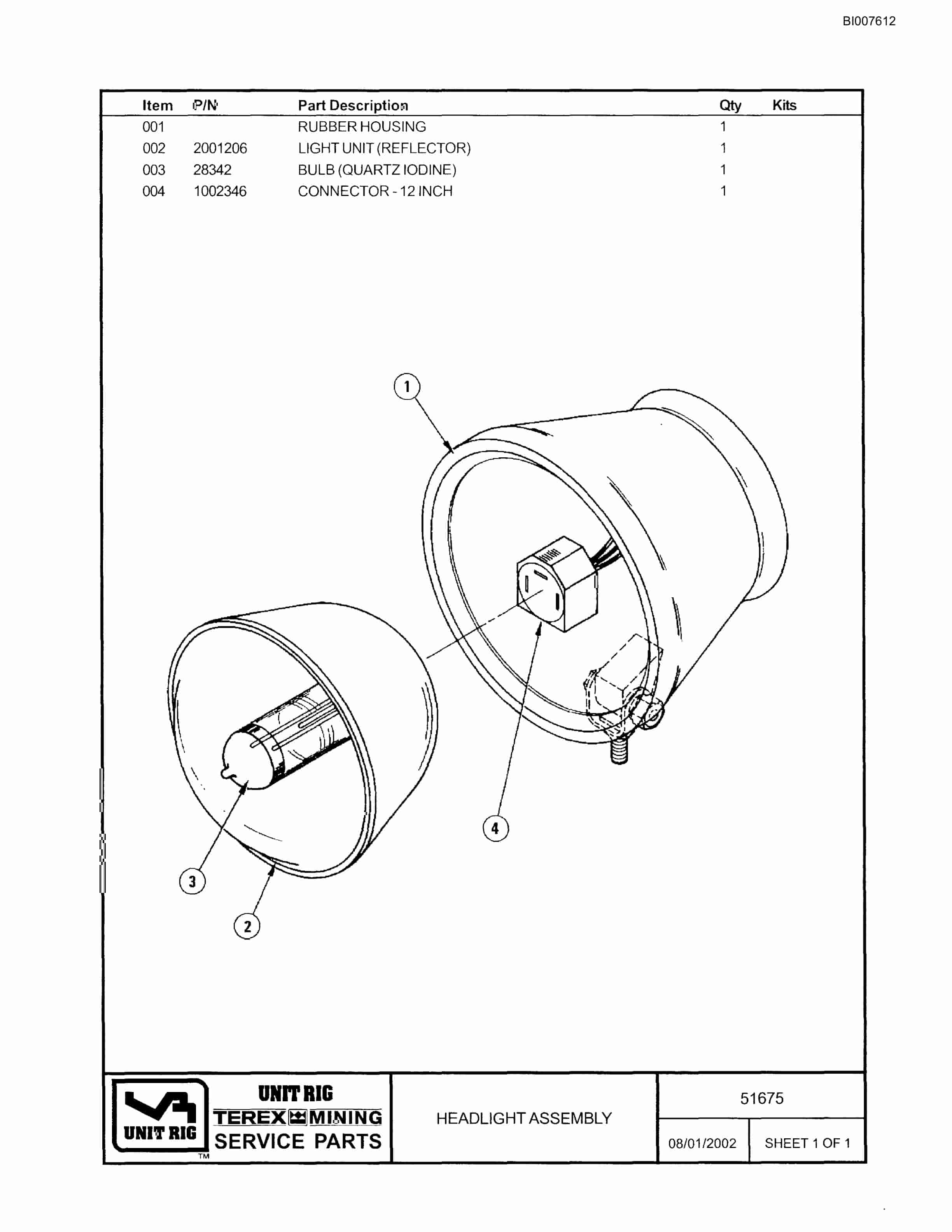Bucyrus MT-4400AC Parts Catalog BI007612-3