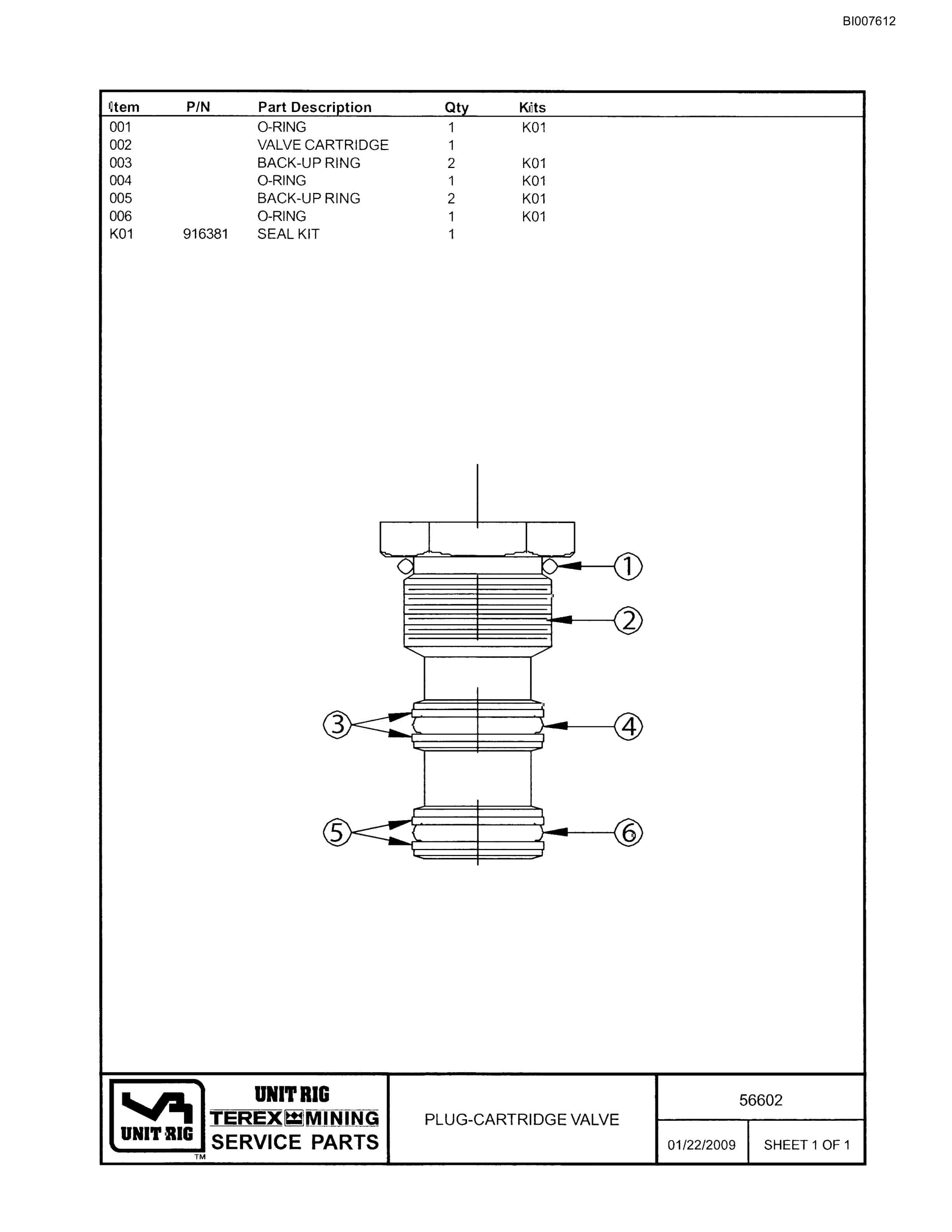 Bucyrus MT-4400AC Parts Catalog BI007612-4