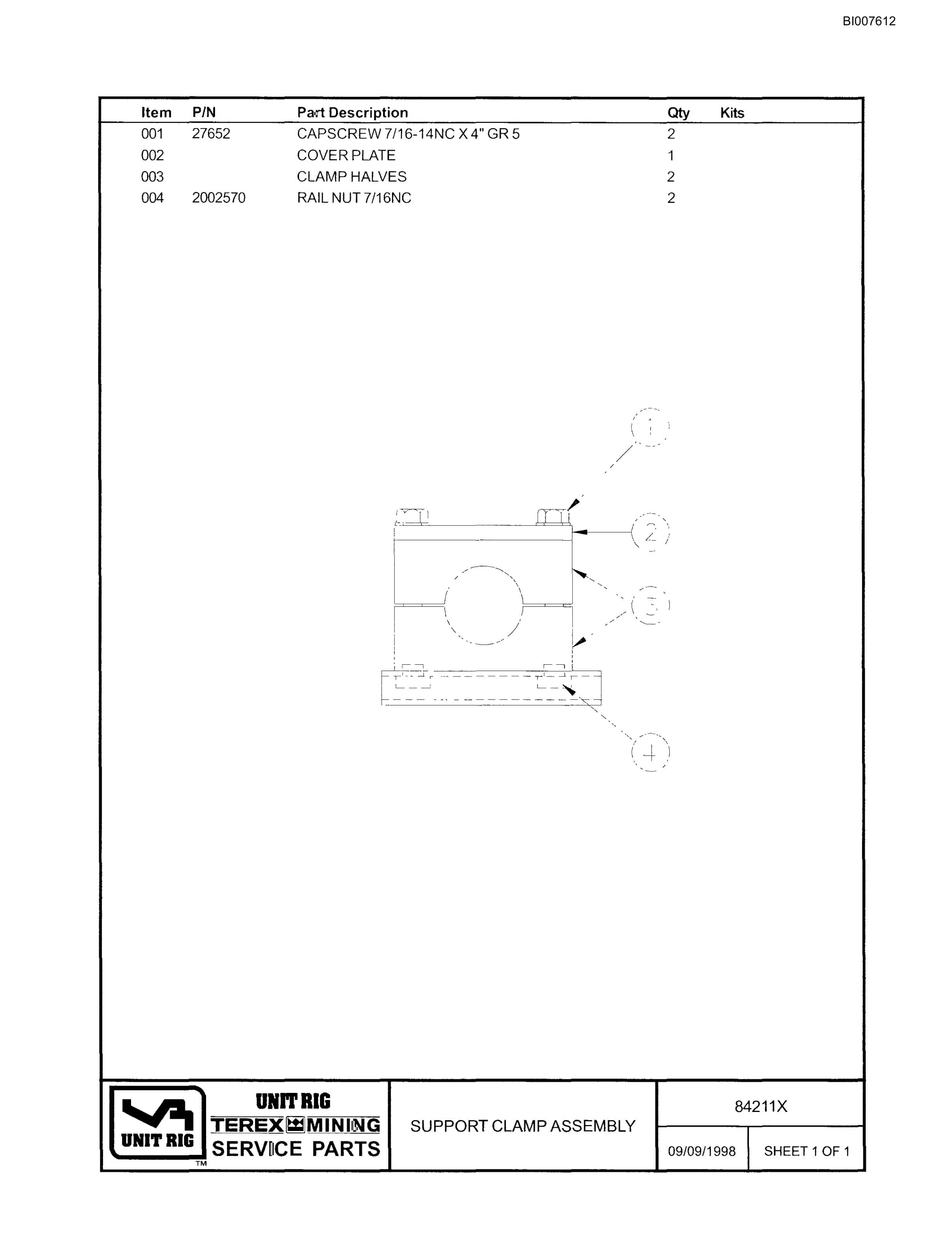 Bucyrus MT-4400AC Parts Catalog BI007612-5