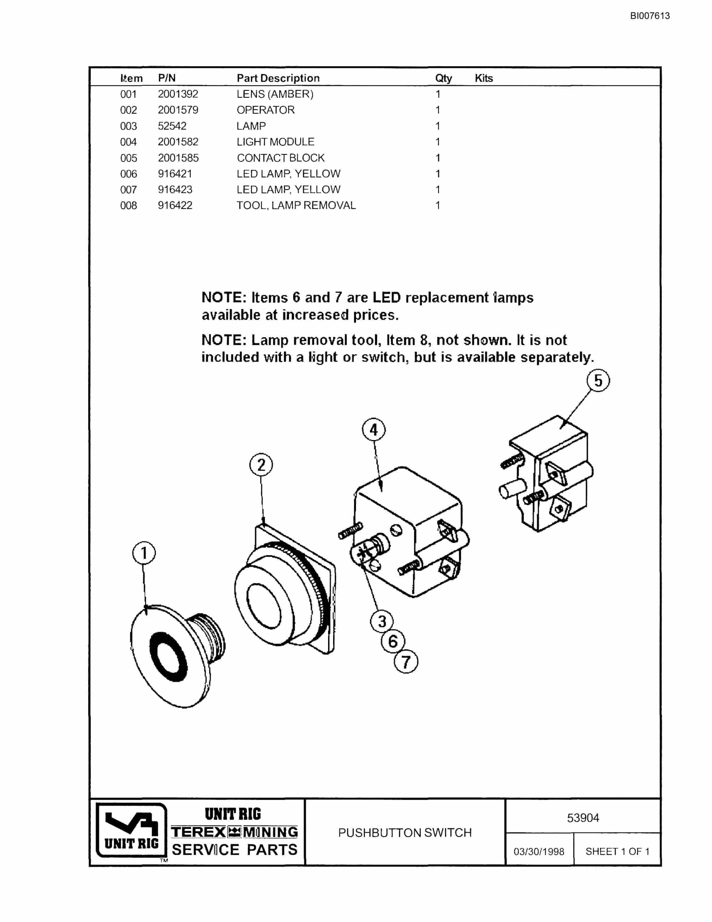 Bucyrus MT-4400AC Parts Catalog BI007613-3