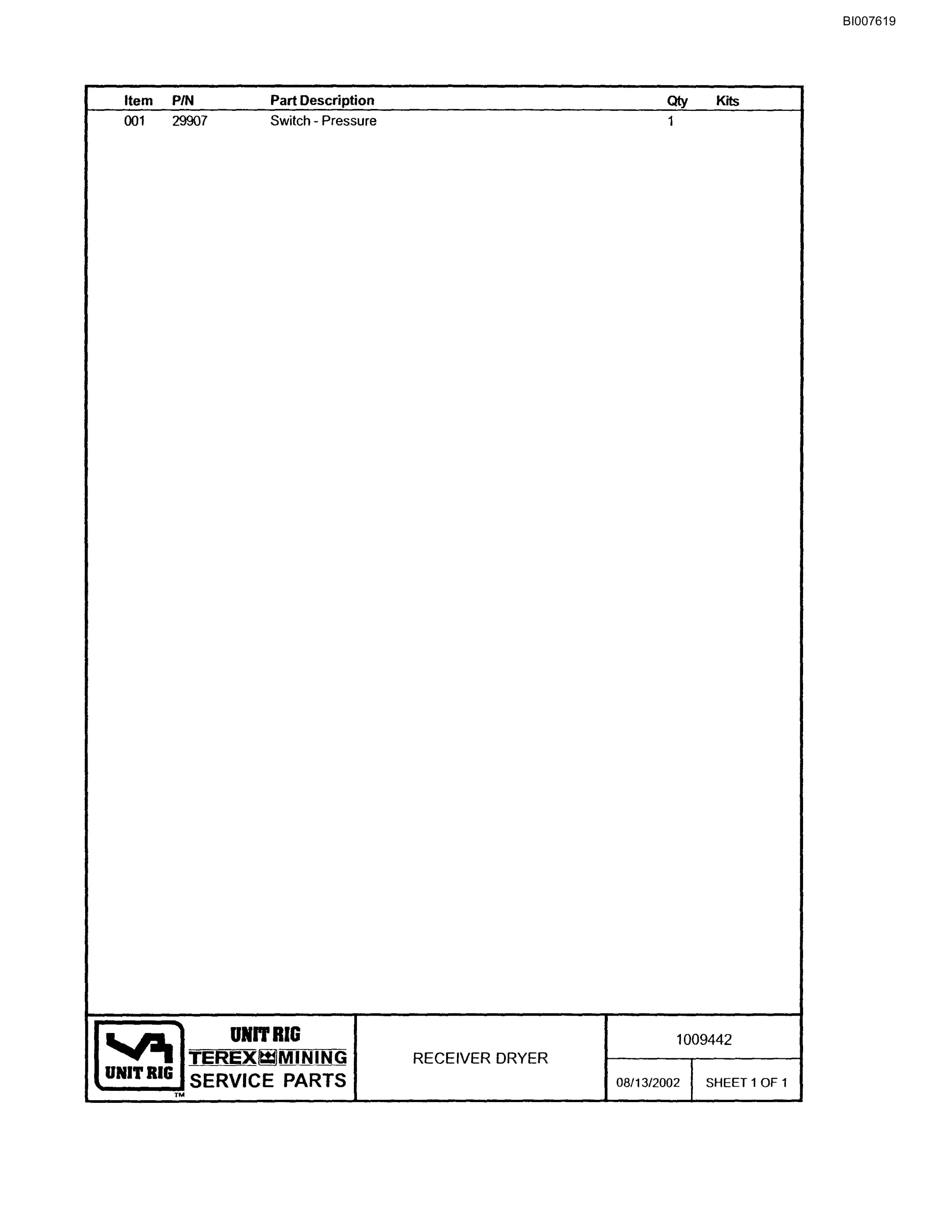 Bucyrus MT-4400AC Parts Catalog BI007619-3