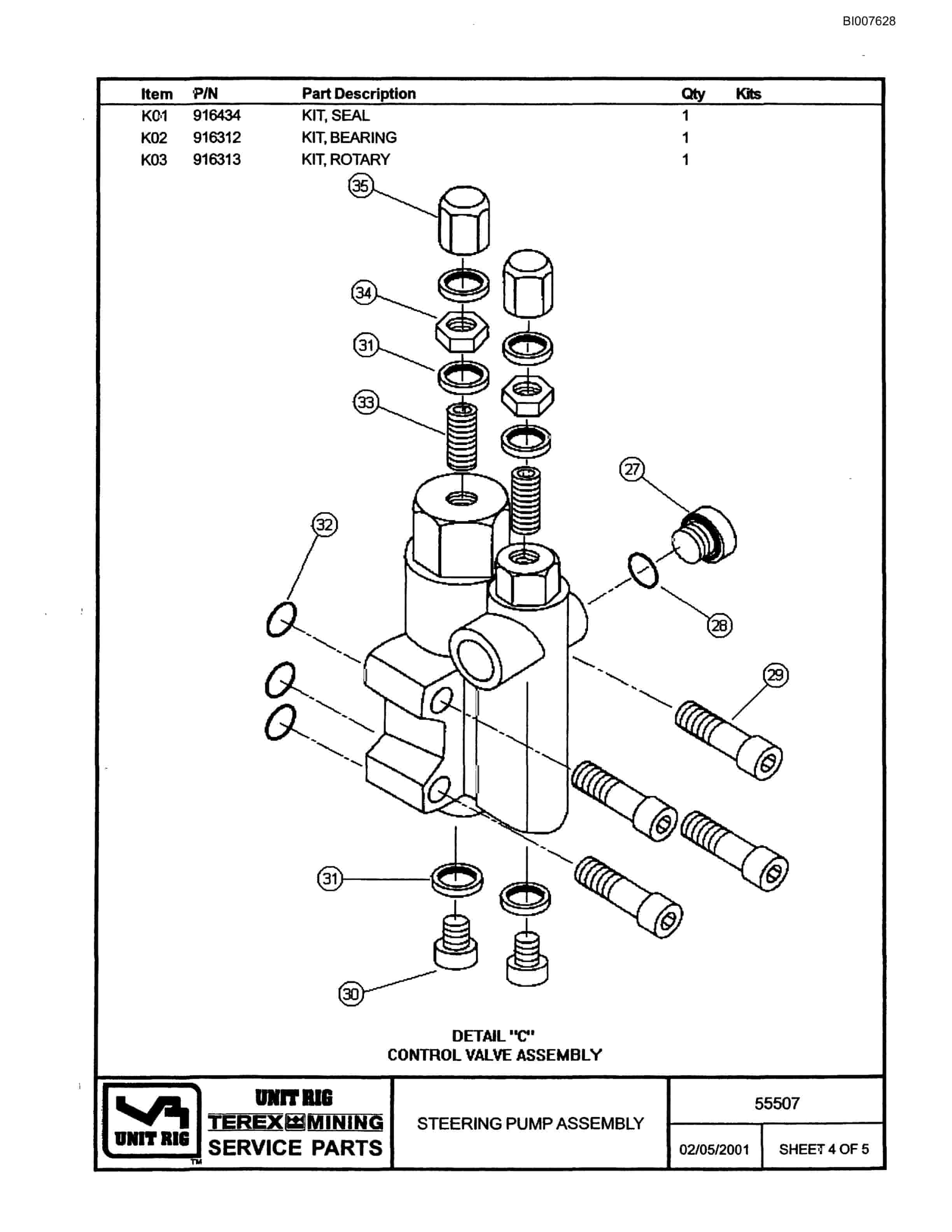 Bucyrus MT-4400AC Parts Catalog BI007628-3