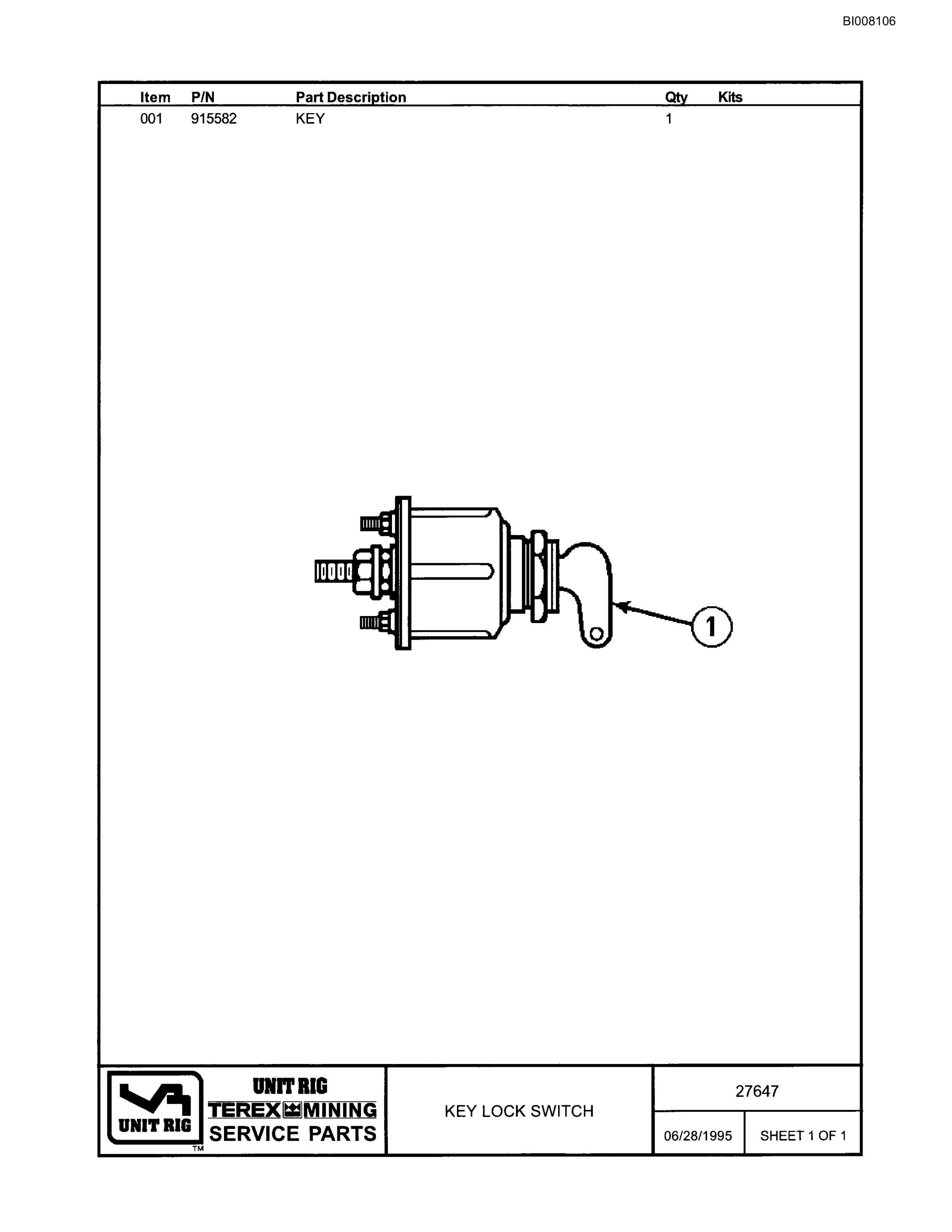 Bucyrus MT-4400AC Parts Catalog BI008106-3