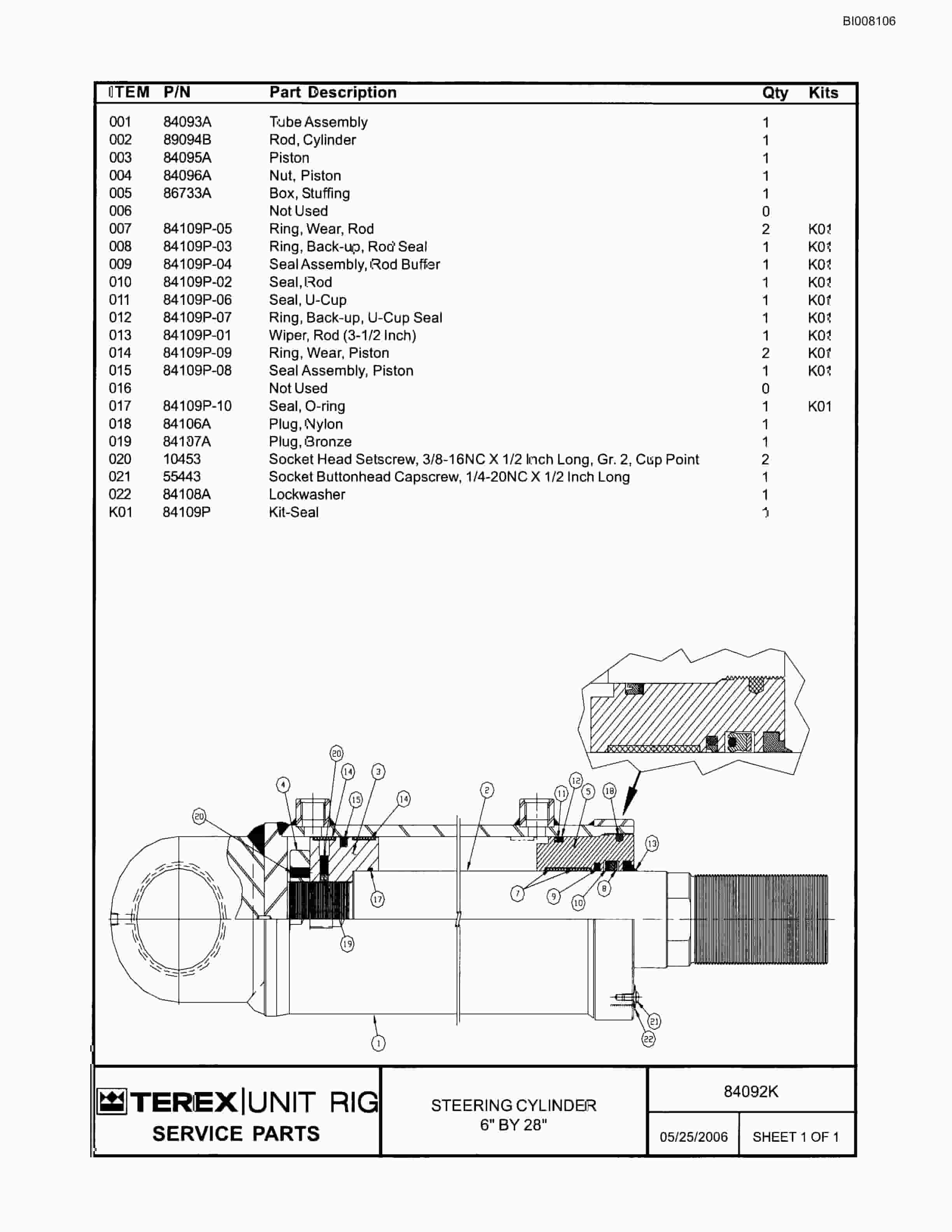 Bucyrus MT-4400AC Parts Catalog BI008106-5