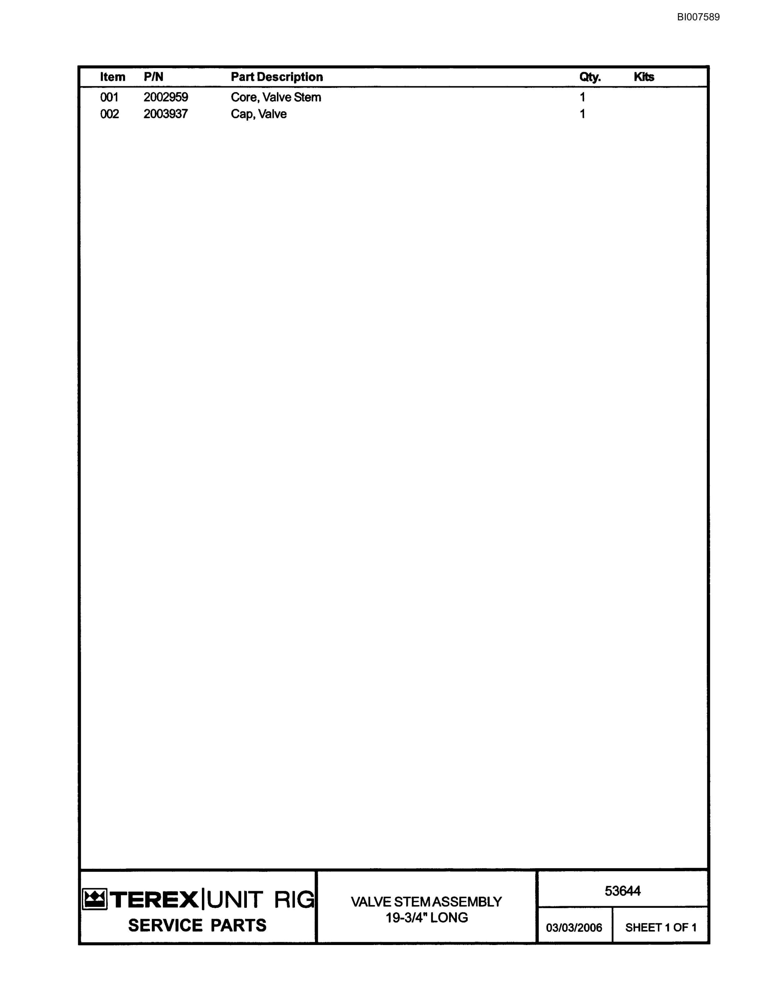 Bucyrus MT-4400DC Parts Catalog BI007589-3