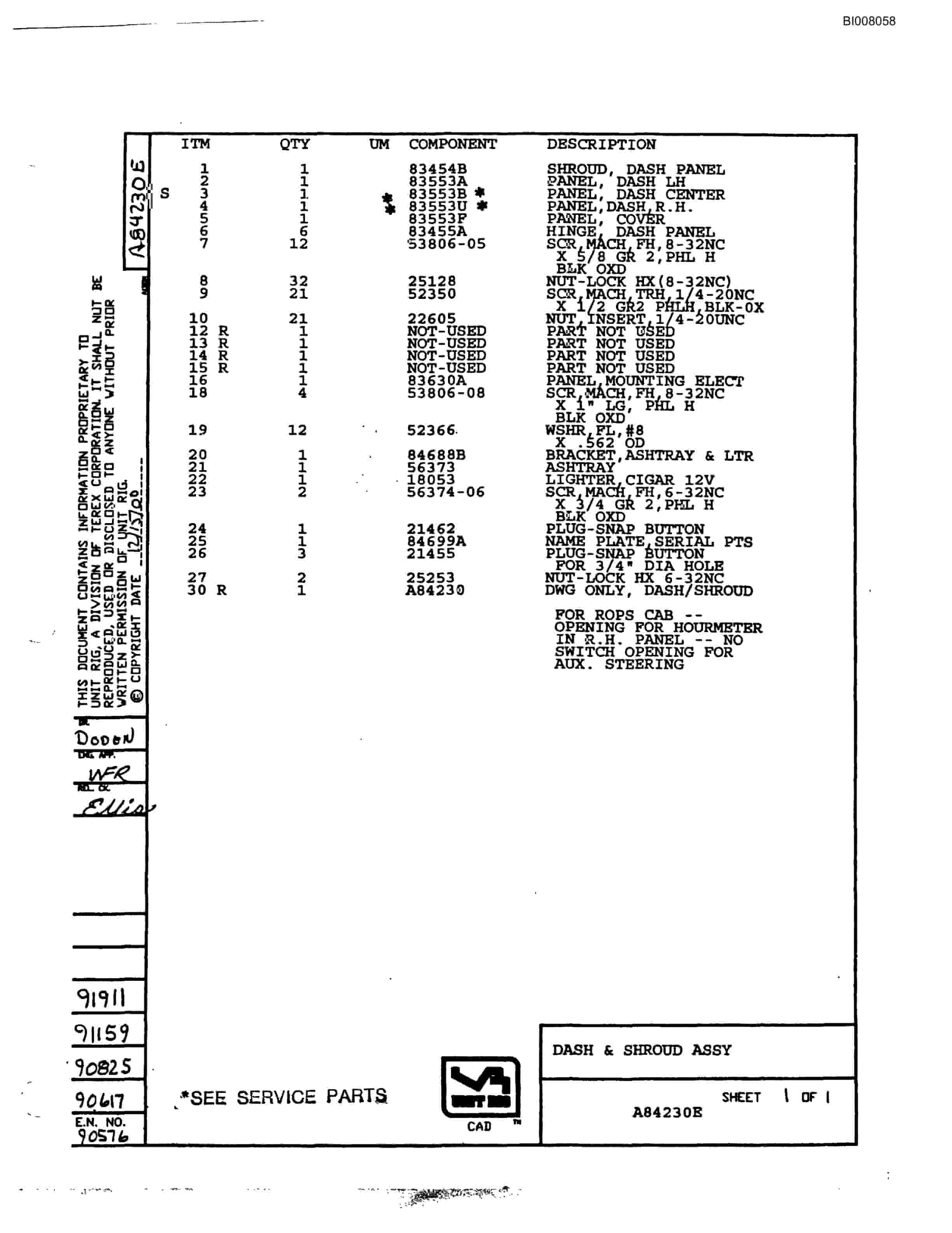 Bucyrus MT-5500 Parts Catalog BI008058-2
