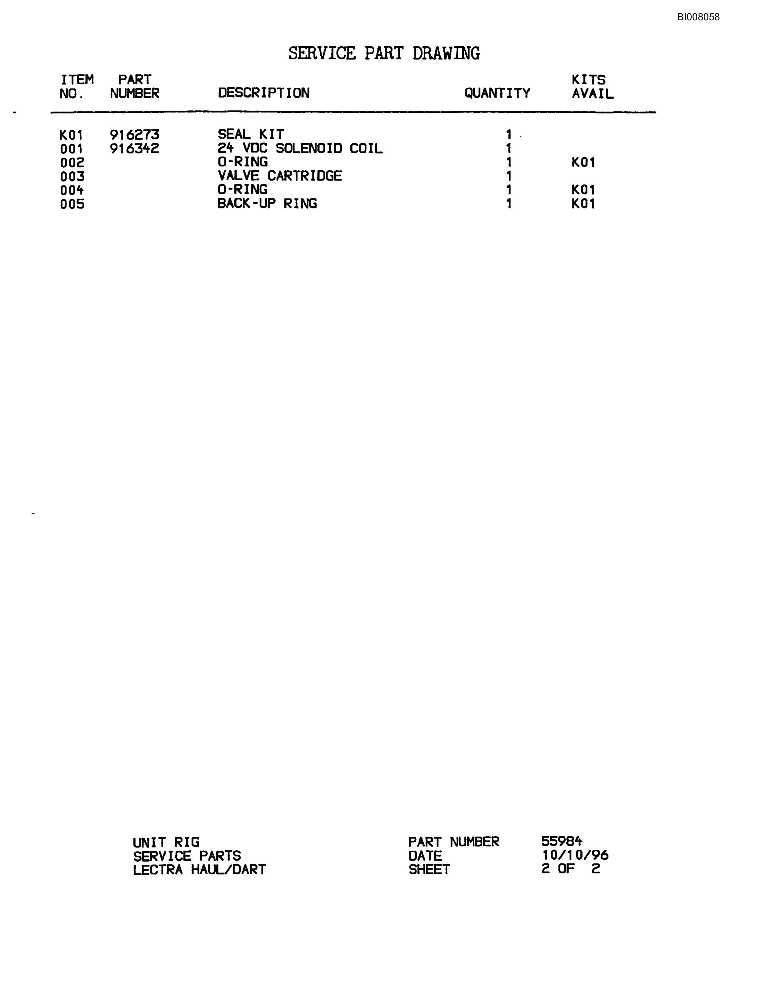 Bucyrus MT-5500 Parts Catalog BI008058-4