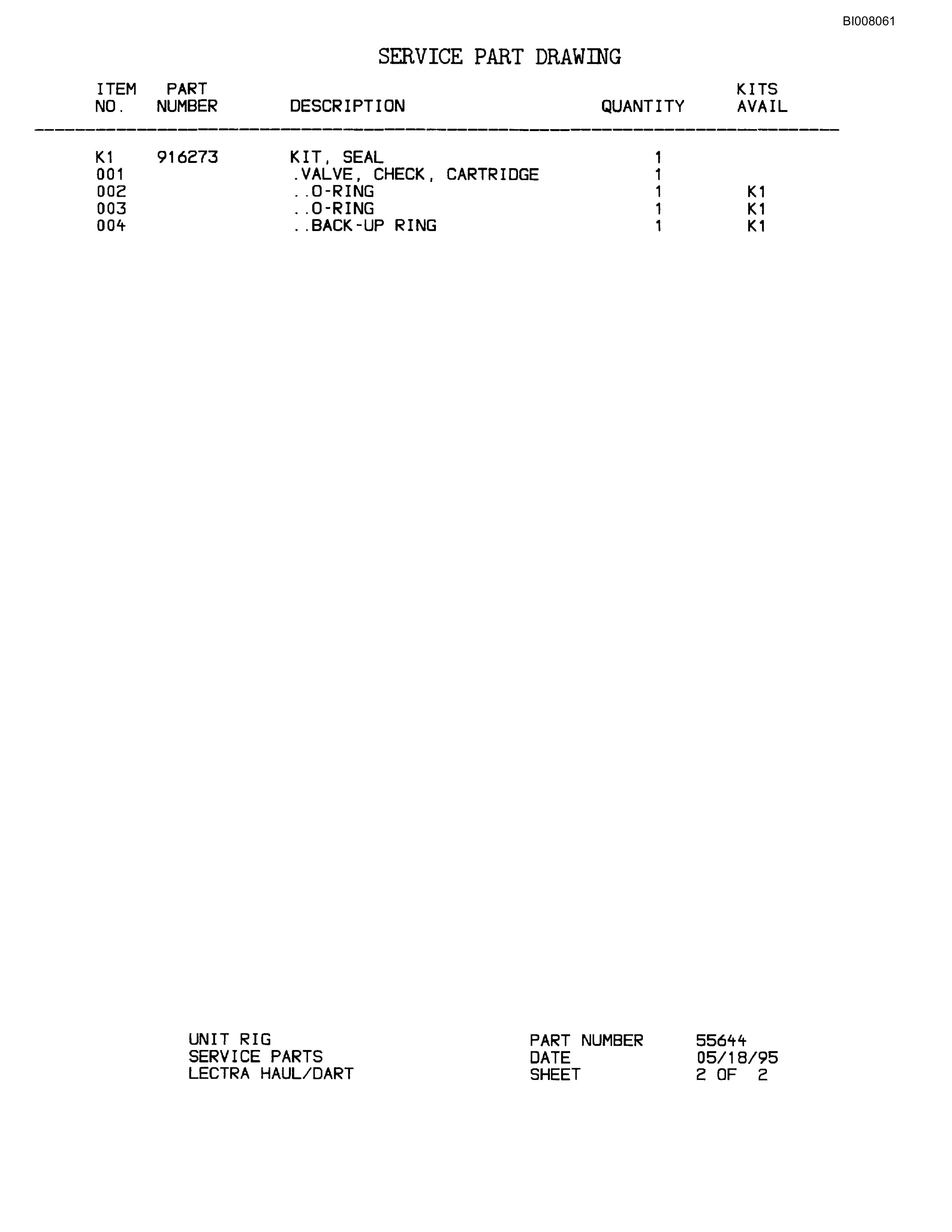Bucyrus MT-5500 Parts Catalog BI008061-4