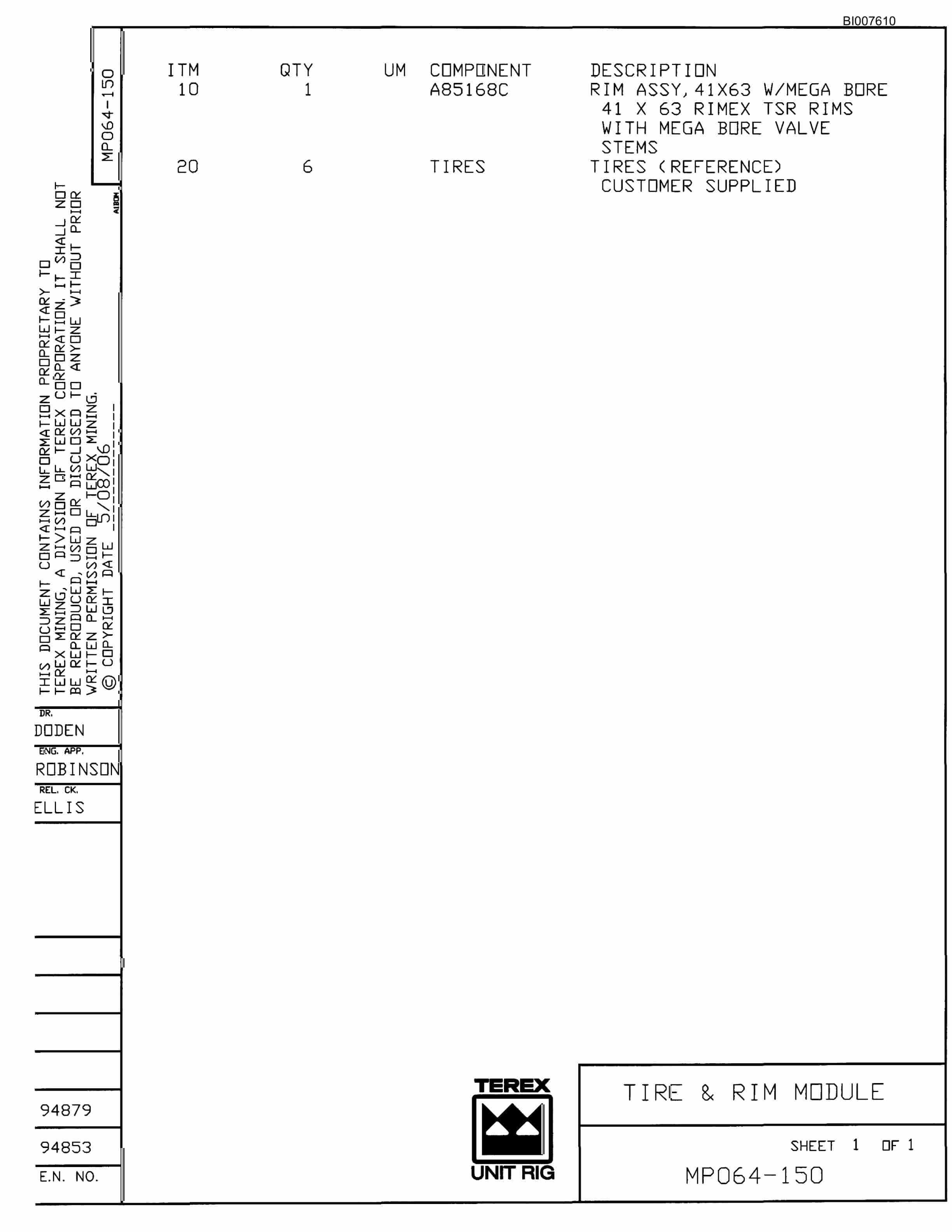 Bucyrus MT-5500B Parts Catalog BI007610-3