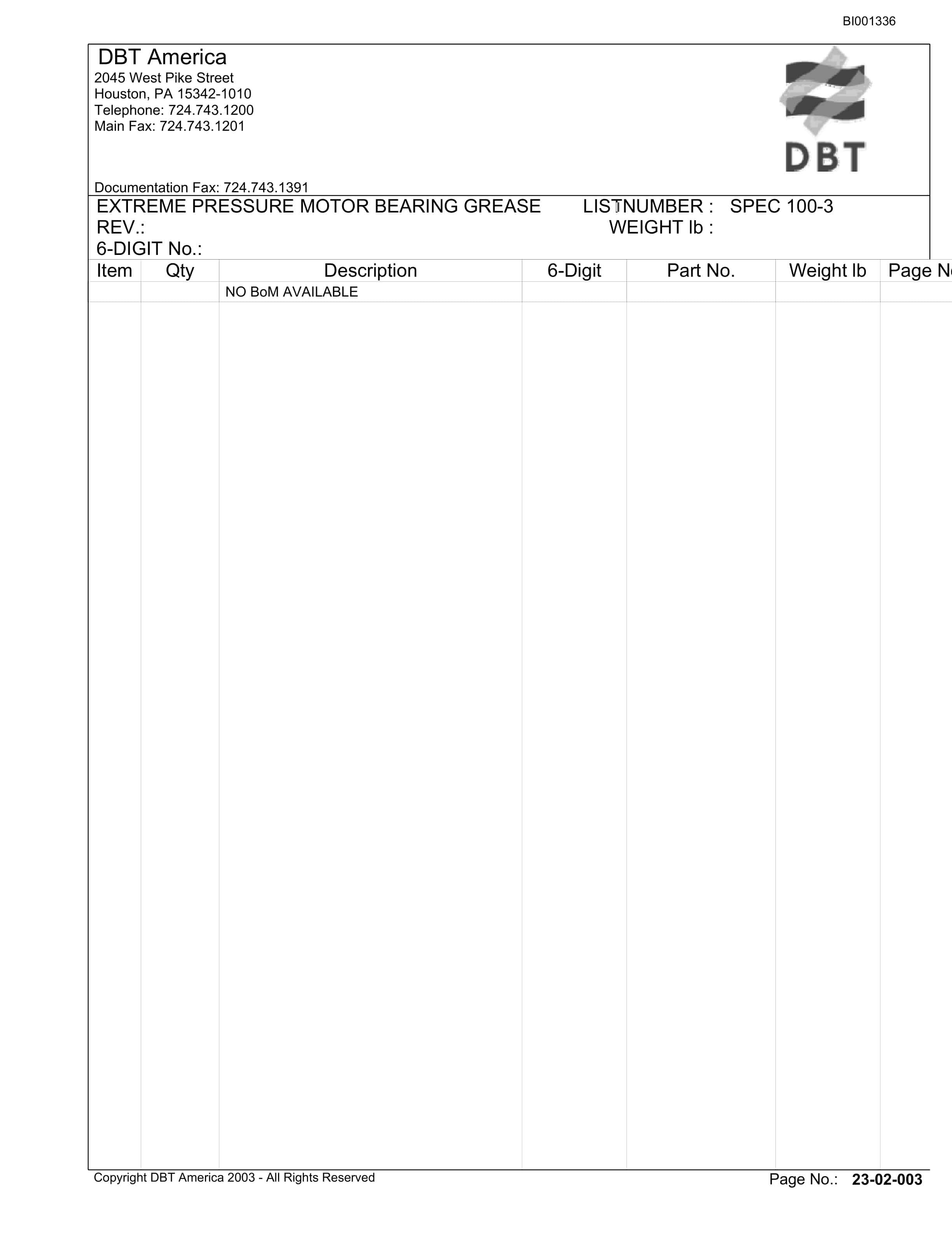 Bucyrus Power Units Andalex Resources Parts Catalog BI001336-2