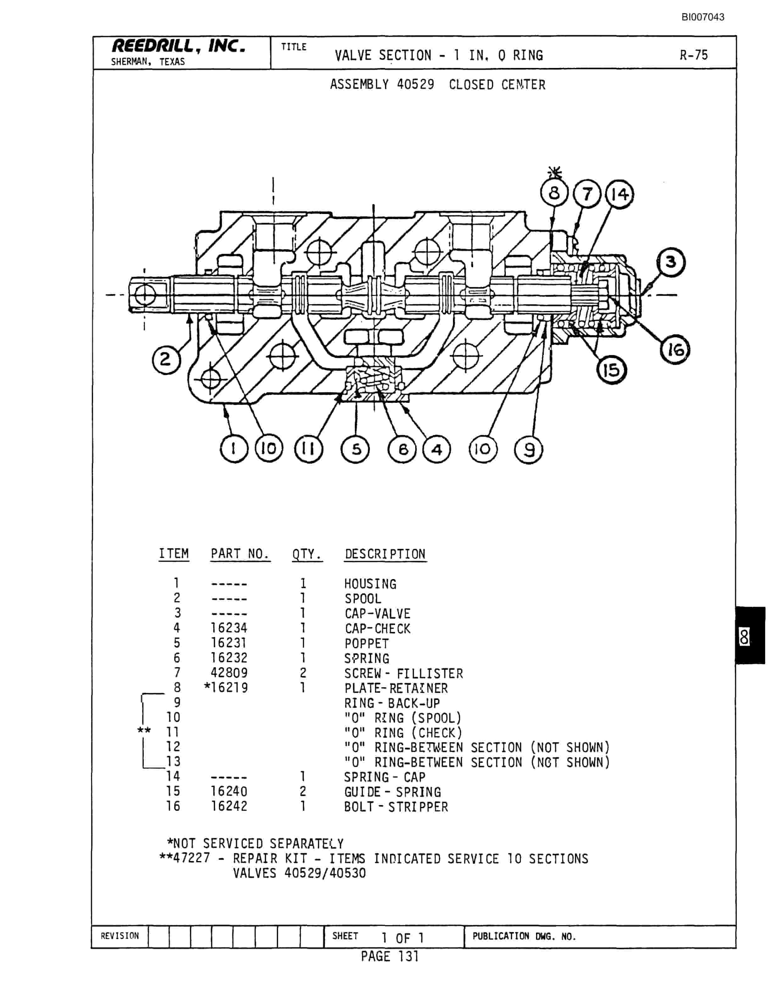 Bucyrus R-75 Parts Catalog BI007043-4