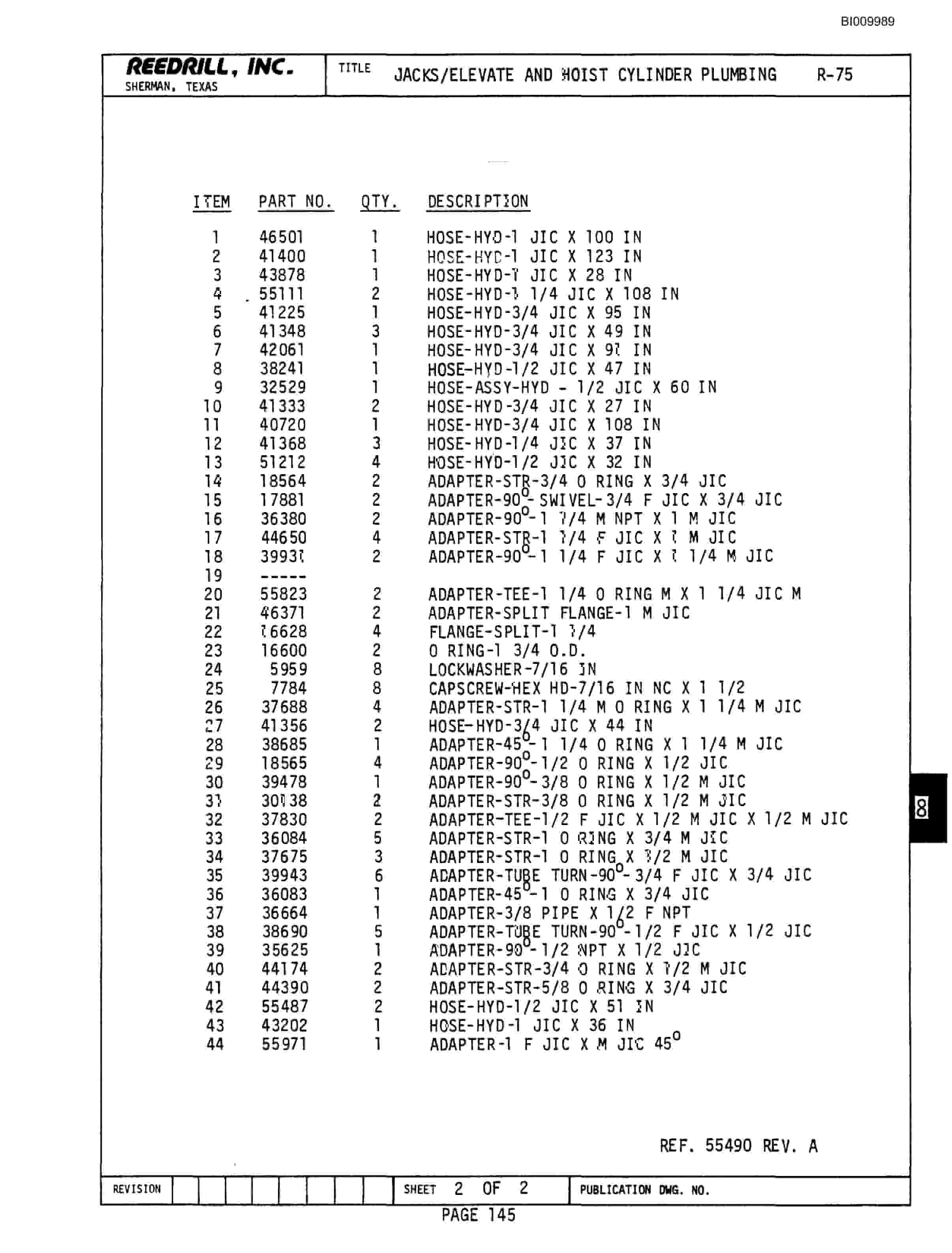 Bucyrus R-75 Parts Catalog BI009989-5