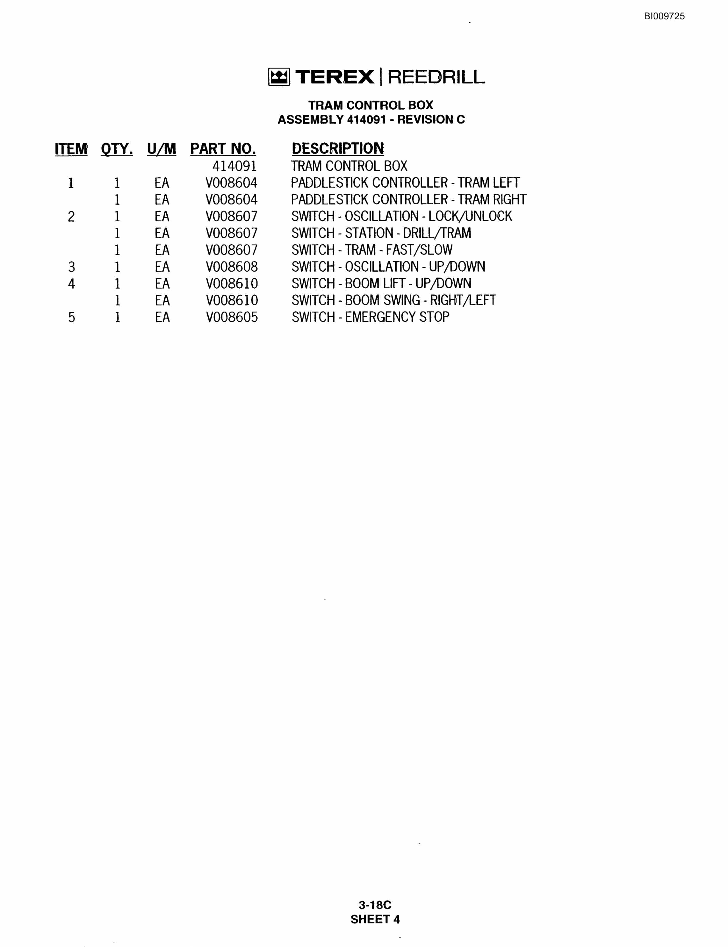 Bucyrus R20 Track Drill Parts Catalog BI009725-2